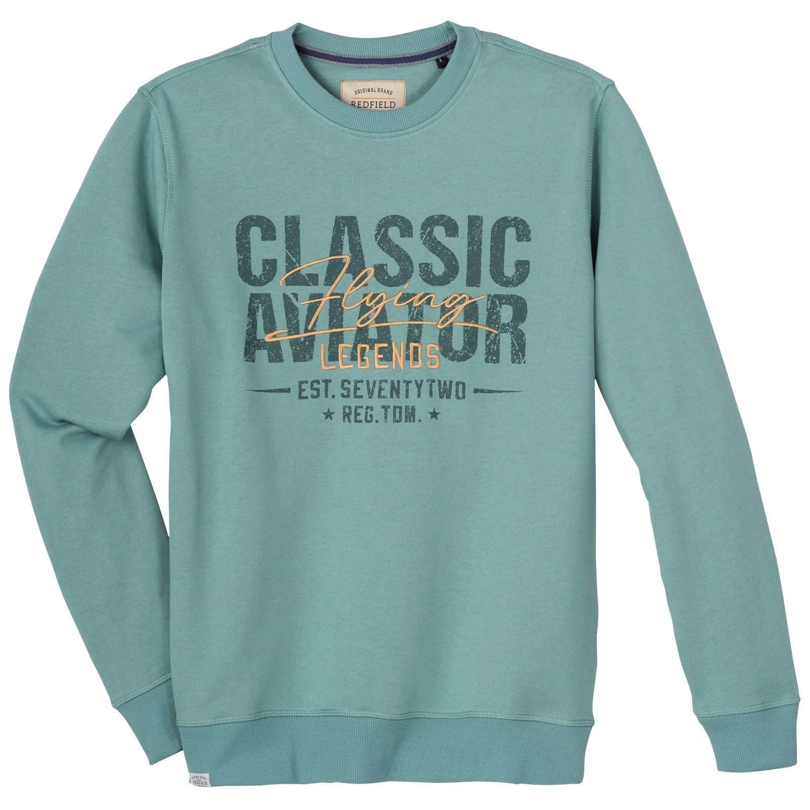 redfield Sweater Redfield Übergrößen Sweatshirt mintgrün Stickerei
