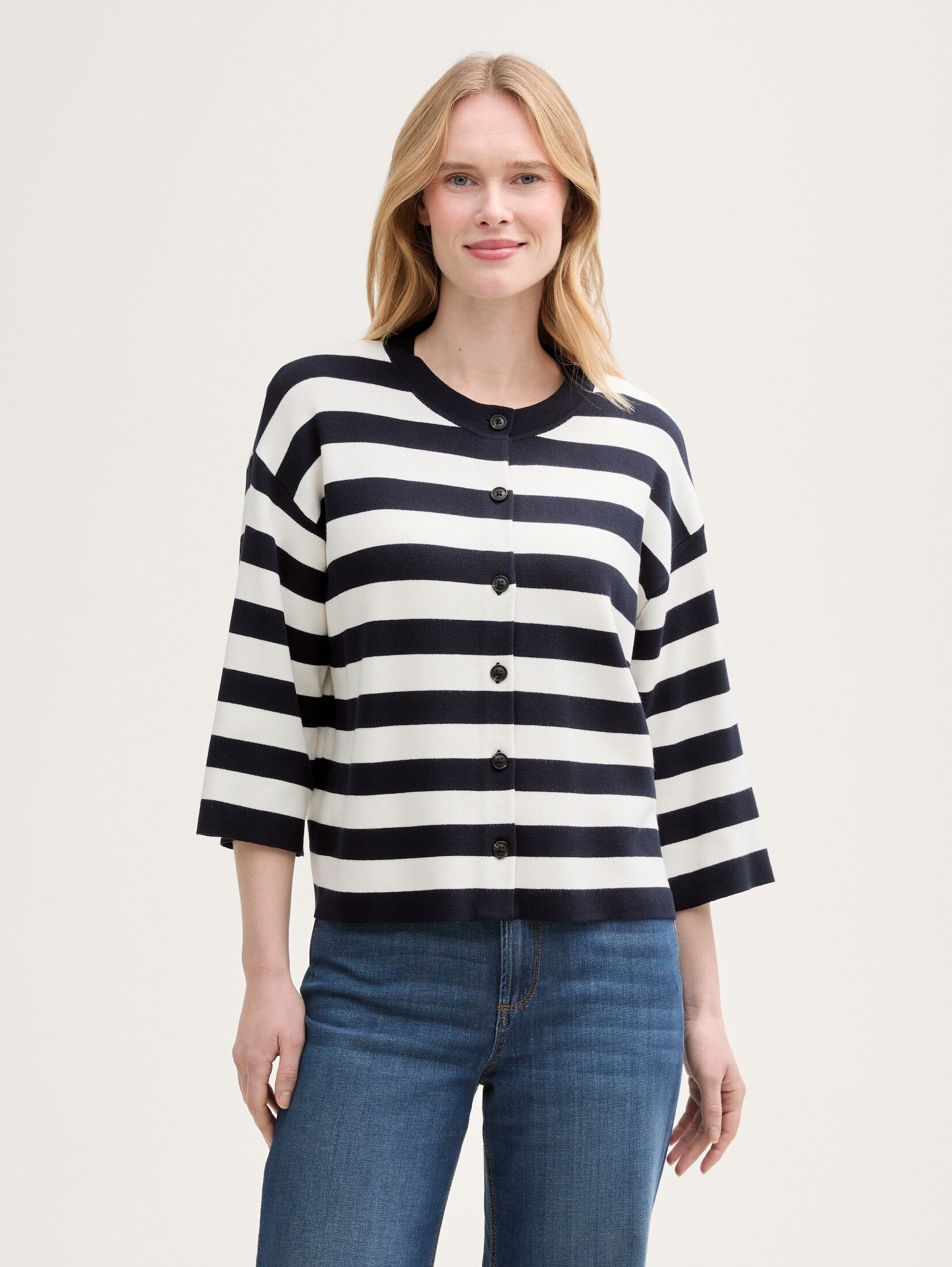 Cardigan Cardigan mit Streifenmuster