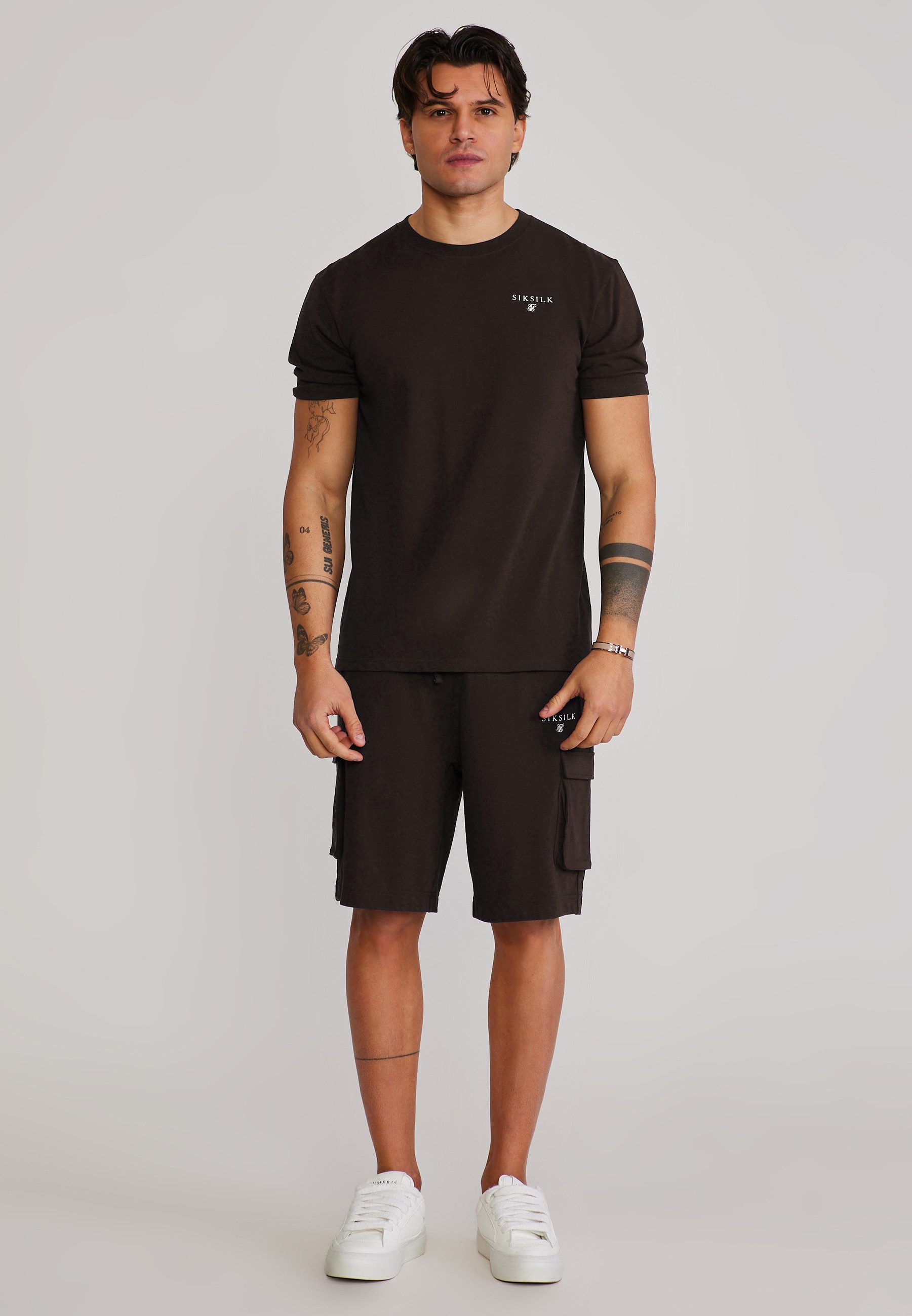 Sweatanzug SikSilk Herren Braun T-Shirt and Shorts Set