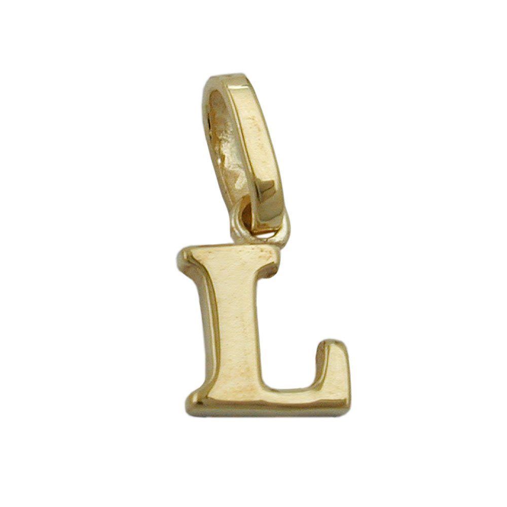 Gallay Buchstabenanhänger Anhänger 7x5mm Buchstabe L glänzend 9Kt GOLD (1-tlg)