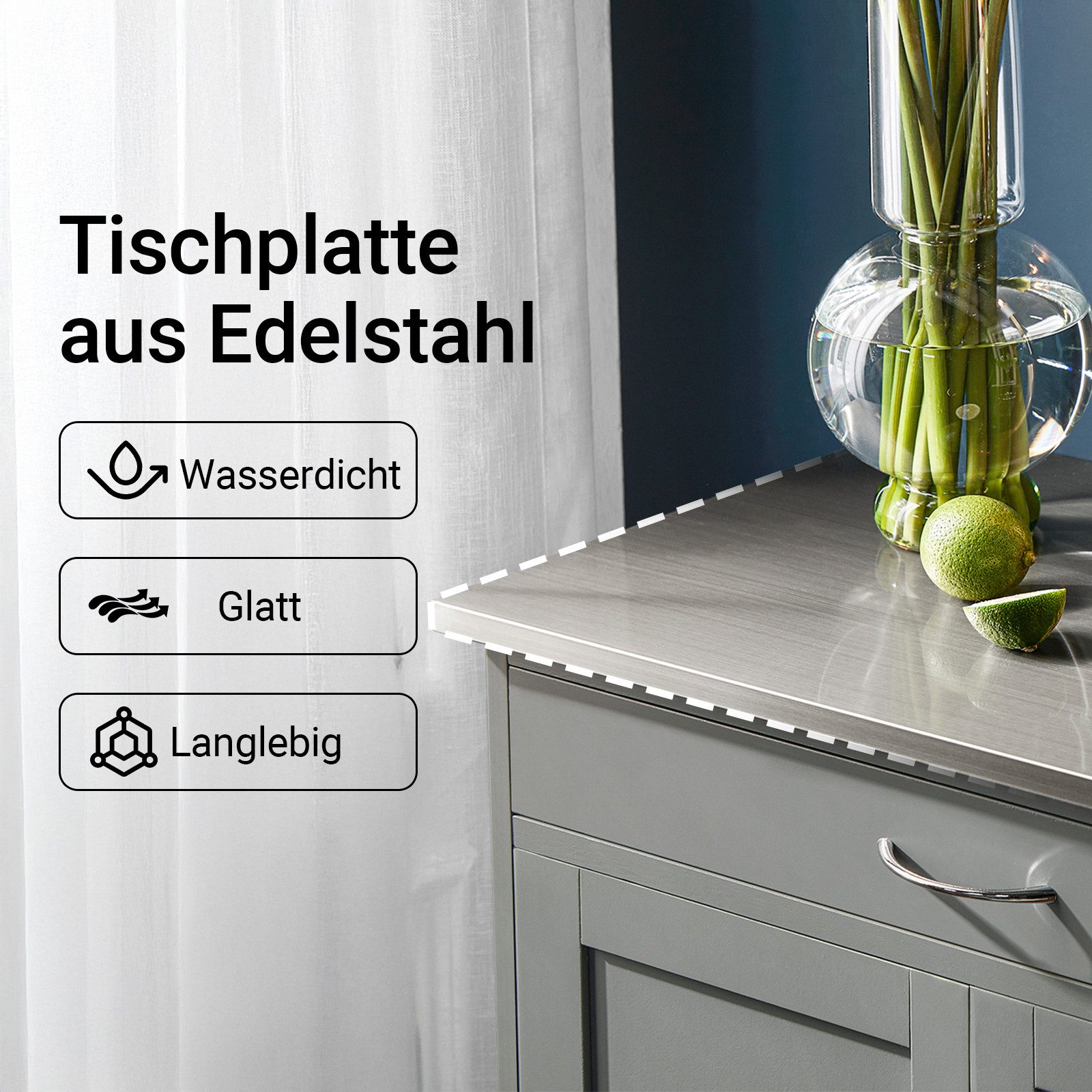 SoBuy Küchenwagen FKW45, Küchenwagen auf Rollen, Kücheninsel, Küchenregal, Servierwagen mit Flaschenablagen Weinschrank Rollwagen Küche Esszimmer – Bild 4 von 5