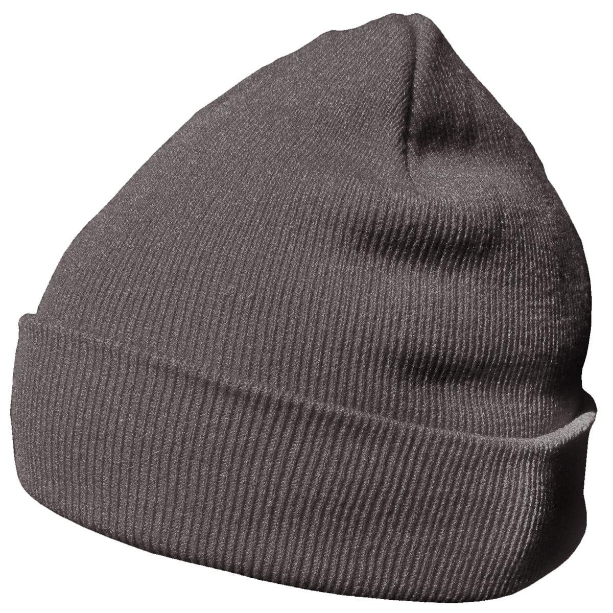 (Packung, klassisches mit platingrau DonDon Wintermütze, Mütze 1-St) Krempe Beanie Beanie Design,