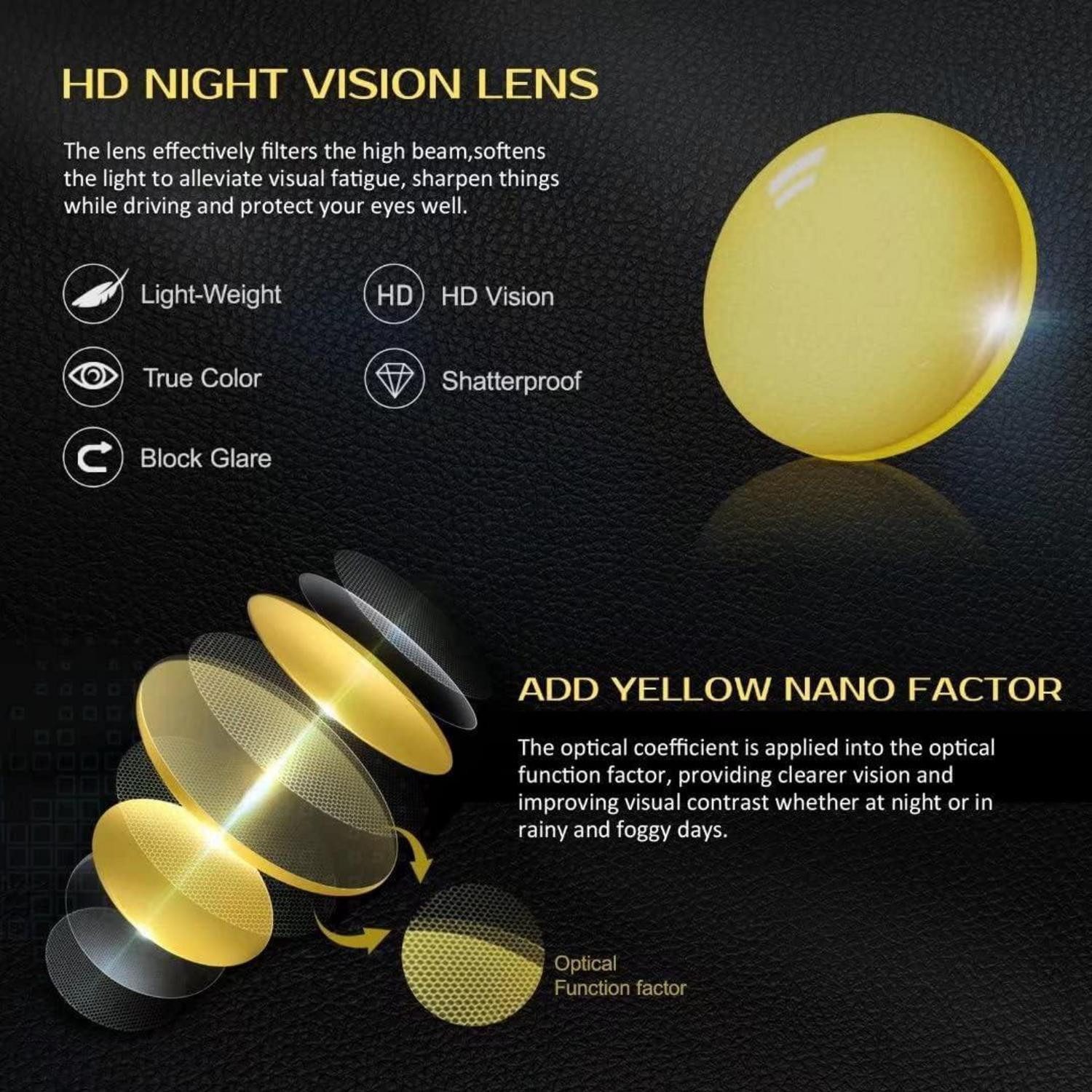 LuxusKollektion Retrosonnenbrille Sonnenbrille Polarisiert 1 Transparent Rahmen Gelb Nachtfahrglas