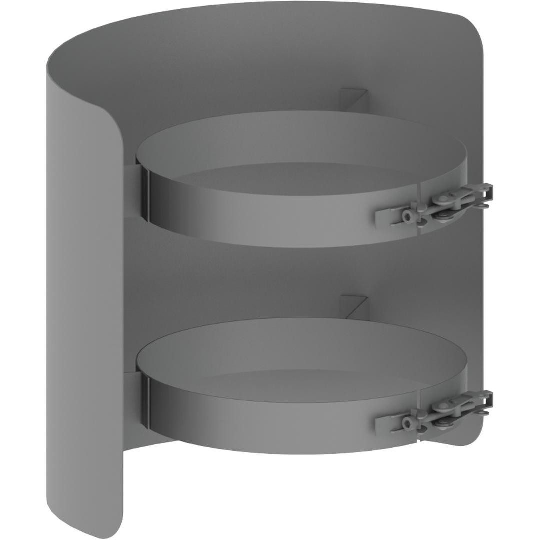 Feuercampus Ofenrohr Ø 120 mm Strahlungsschutz - 25 cm - gussgrau, 120 mm