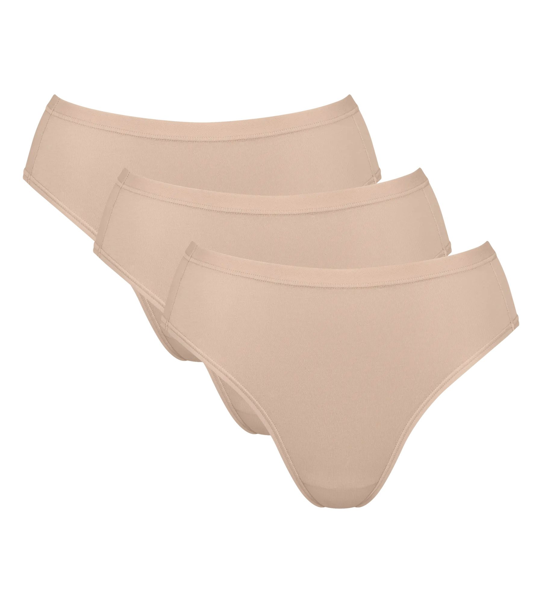 sloggi Tai-Slip GO Daily Cotton (3er Pack) Glanz-Effekt Details, hoher Beinausschnitt, weich, elastisch