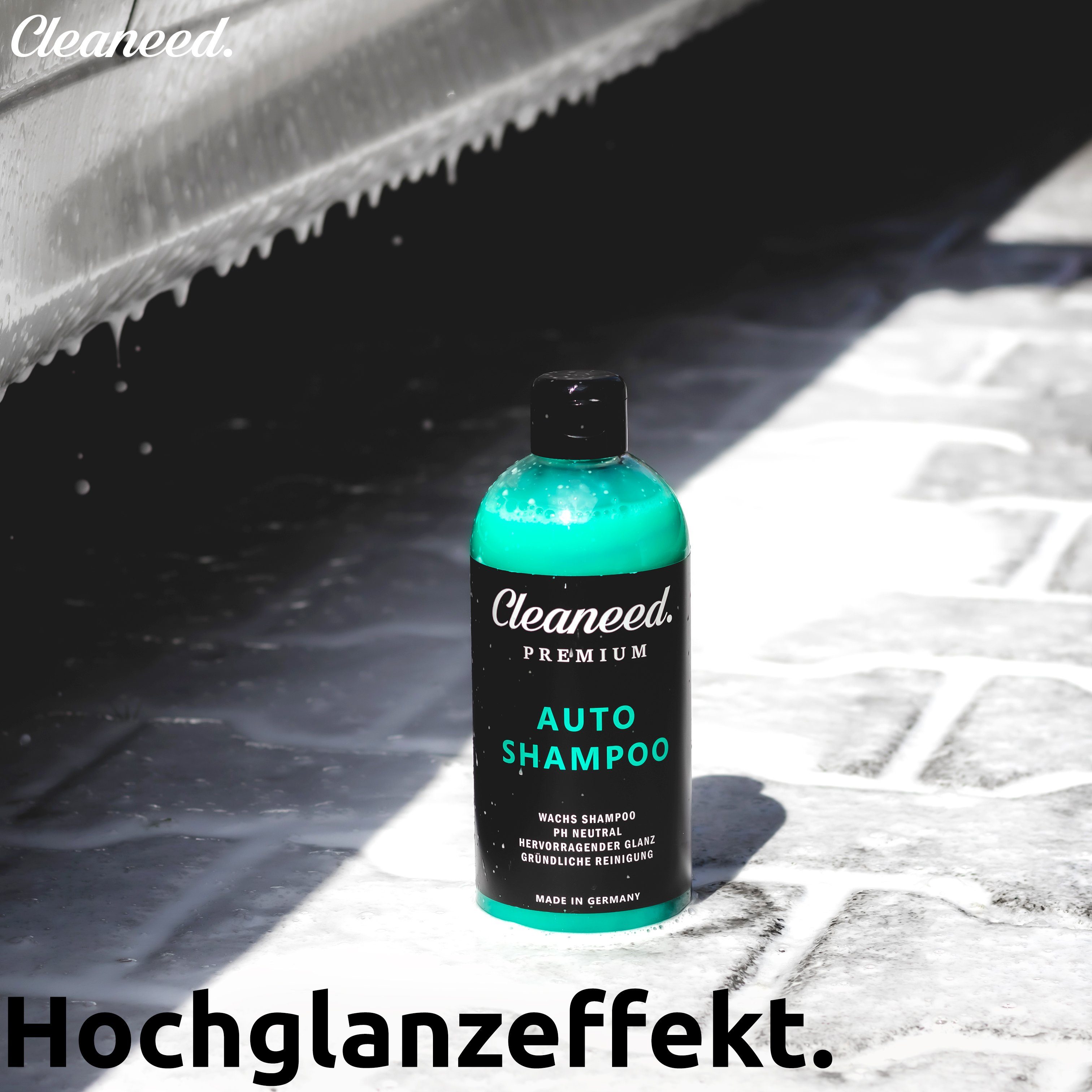 (MADE Autoshampoo Reinigung, Biologisch in Starke Rückstandsfrei, Schonende pH-Neutral, Wachs Premium abbaubar) GERMANY mit Schaumbildung, Cleaneed Autoshampoo –