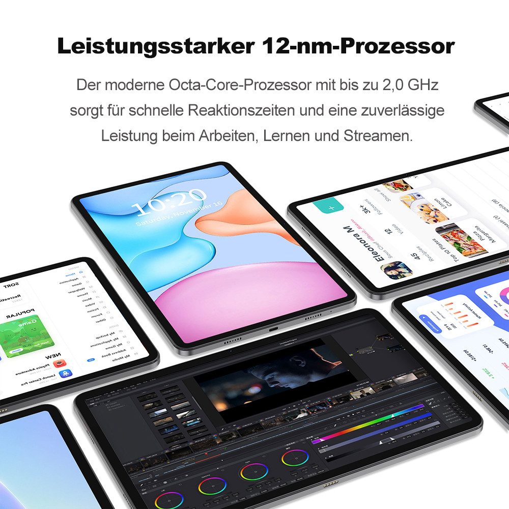 VASOUN TAB 16 Tablet,12 Zoll, Android Tablet,256 GB, 5G WiFi Tablet Tablet (12-Zoll-Tablet", 256 GB, (16(8+8)GB RAM,13MP Kamera,8000mAh)