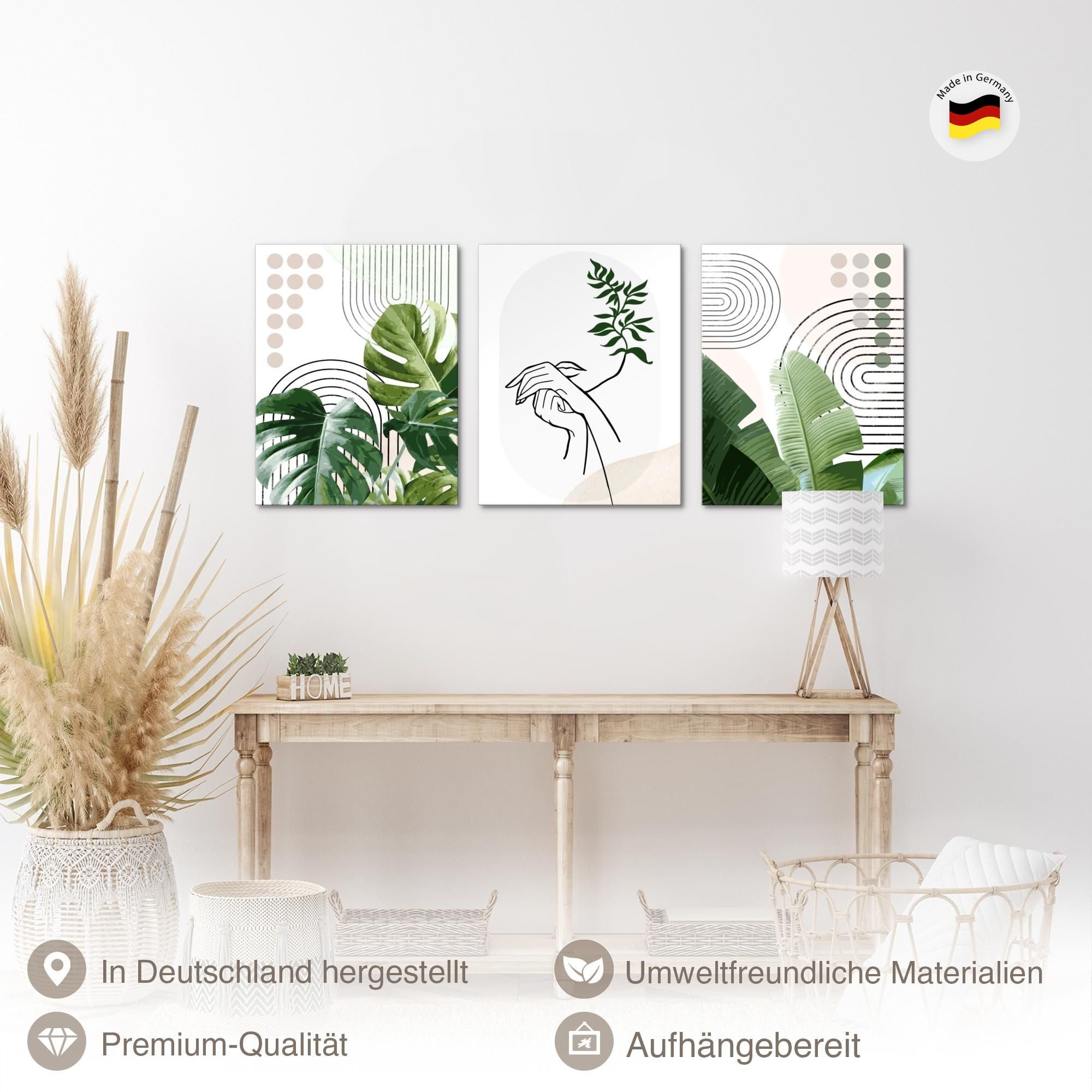 Novart Wandbild Wandbilder Wohnzimmer Modern Abstrakt Figuren Blätter – Bild 2 von 5
