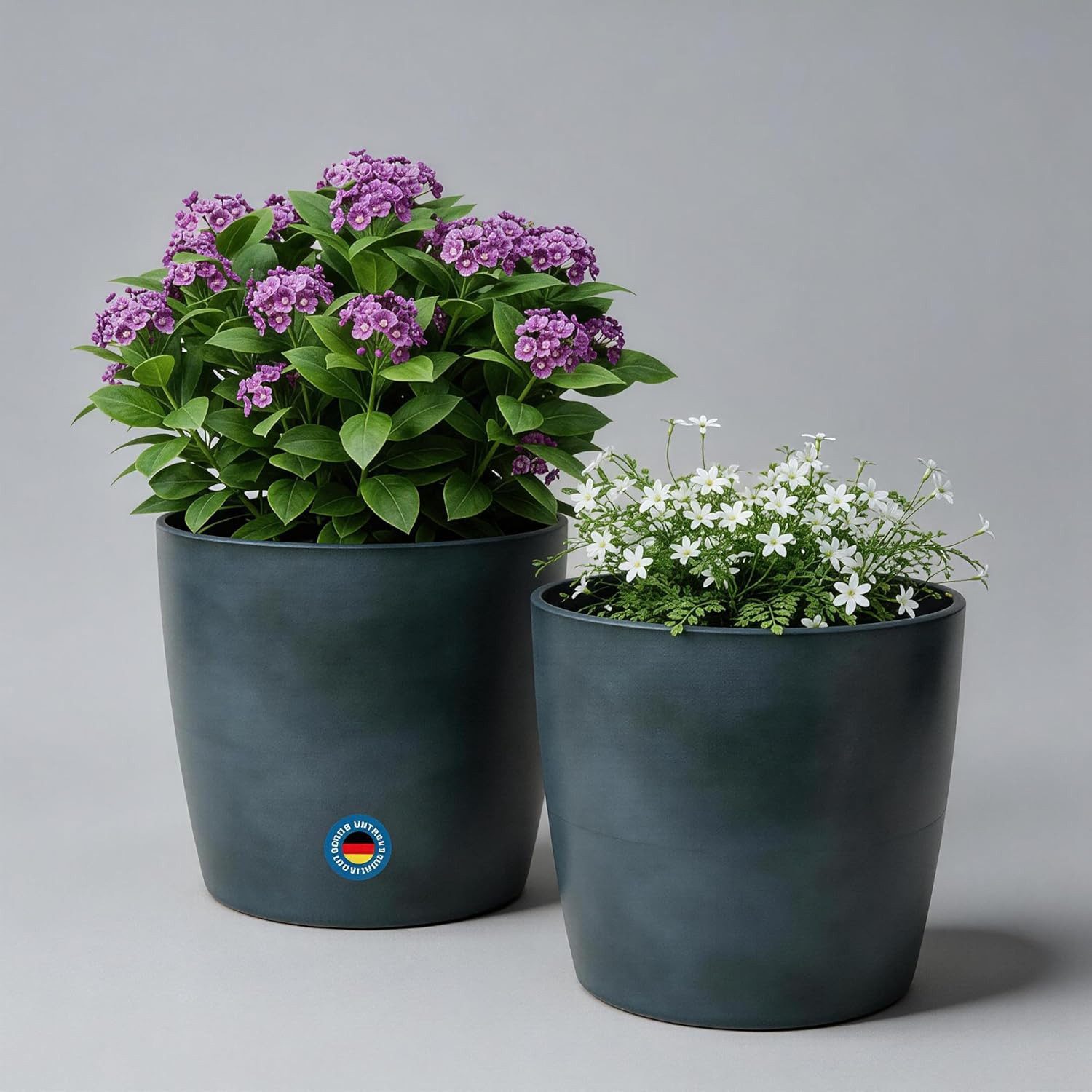 Zedelmaier Blumentopf 2er-Set Blumentopf mit extra Dicker Wand, mattierte Oberfläche