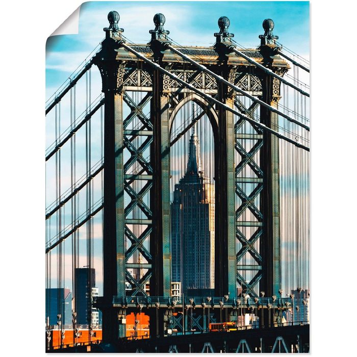 Artland Wandbild New York Manhattan Bridge Brücken (1 St) als Leinwandbild Wandaufkleber oder Poster in versch. Größen