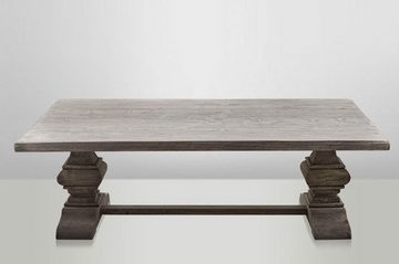 Casa Padrino Couchtisch Landhaus Couchtisch Eiche Rustic Grey 140 x 80 cm- Barock Stil Salon Tisch Eiche Massiv