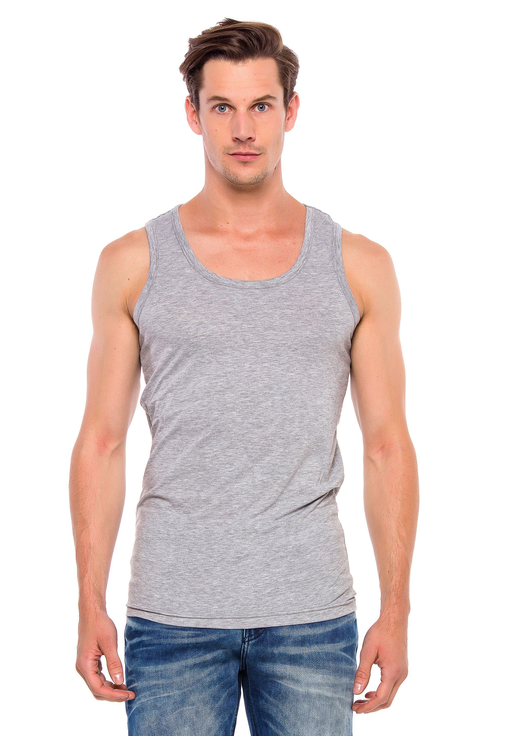 Cipo & Baxx T-Shirt in einfarbigem Design grau