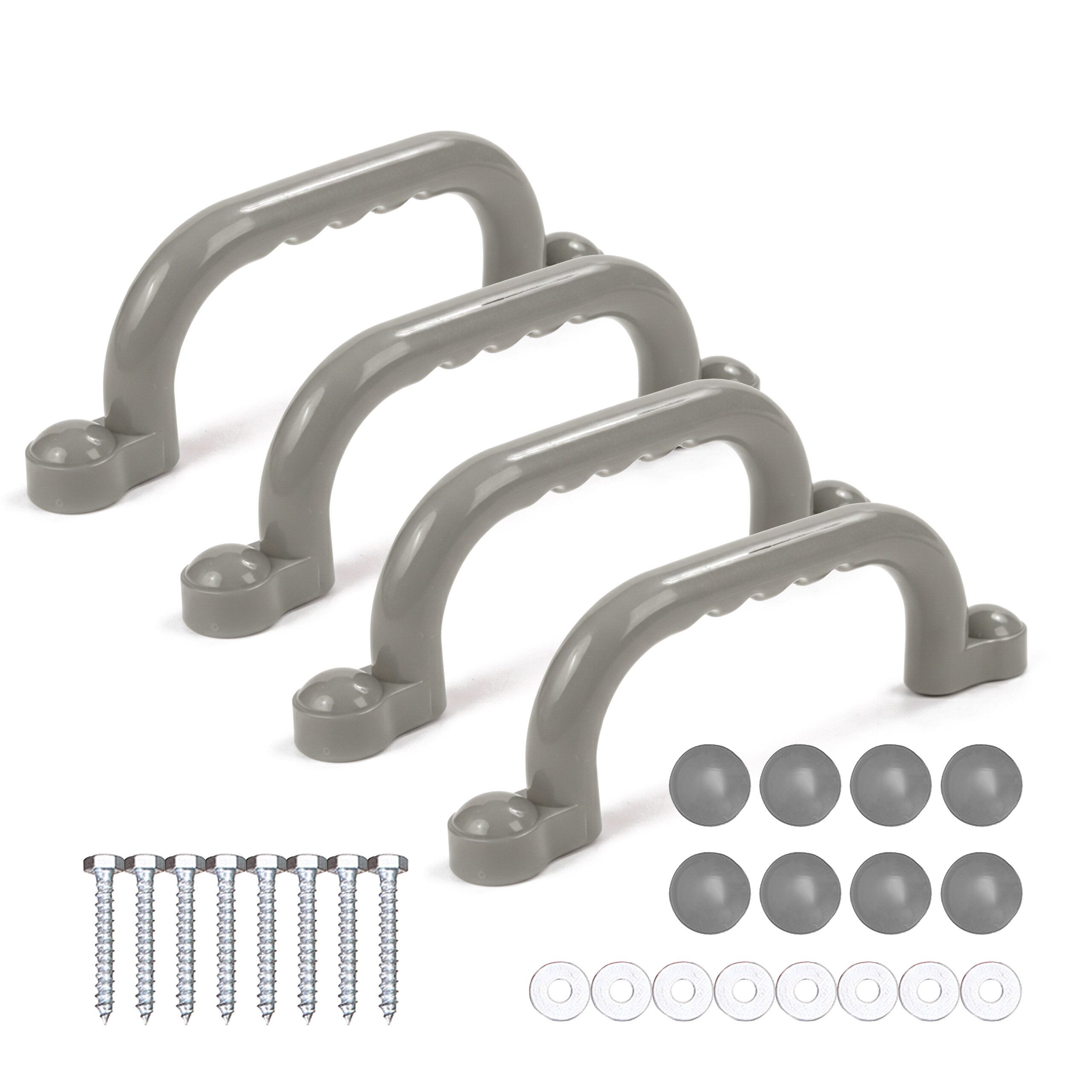 relaxdays Klettergriff Klettergerüst-Griffe im Set, grau, 4er Pack