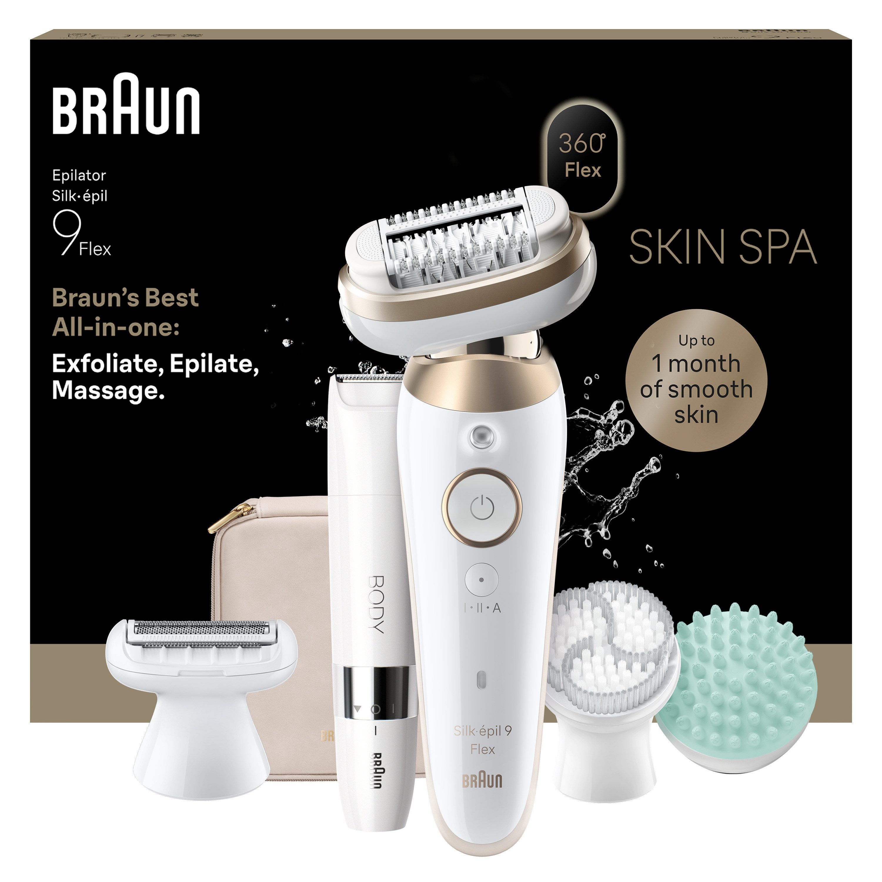 Braun Epilierer Silk-épil 9 SES9-481 3D, Wet & Dry, All-in-One Set, 360° flexibler Kopf, mit Körpertrimmer