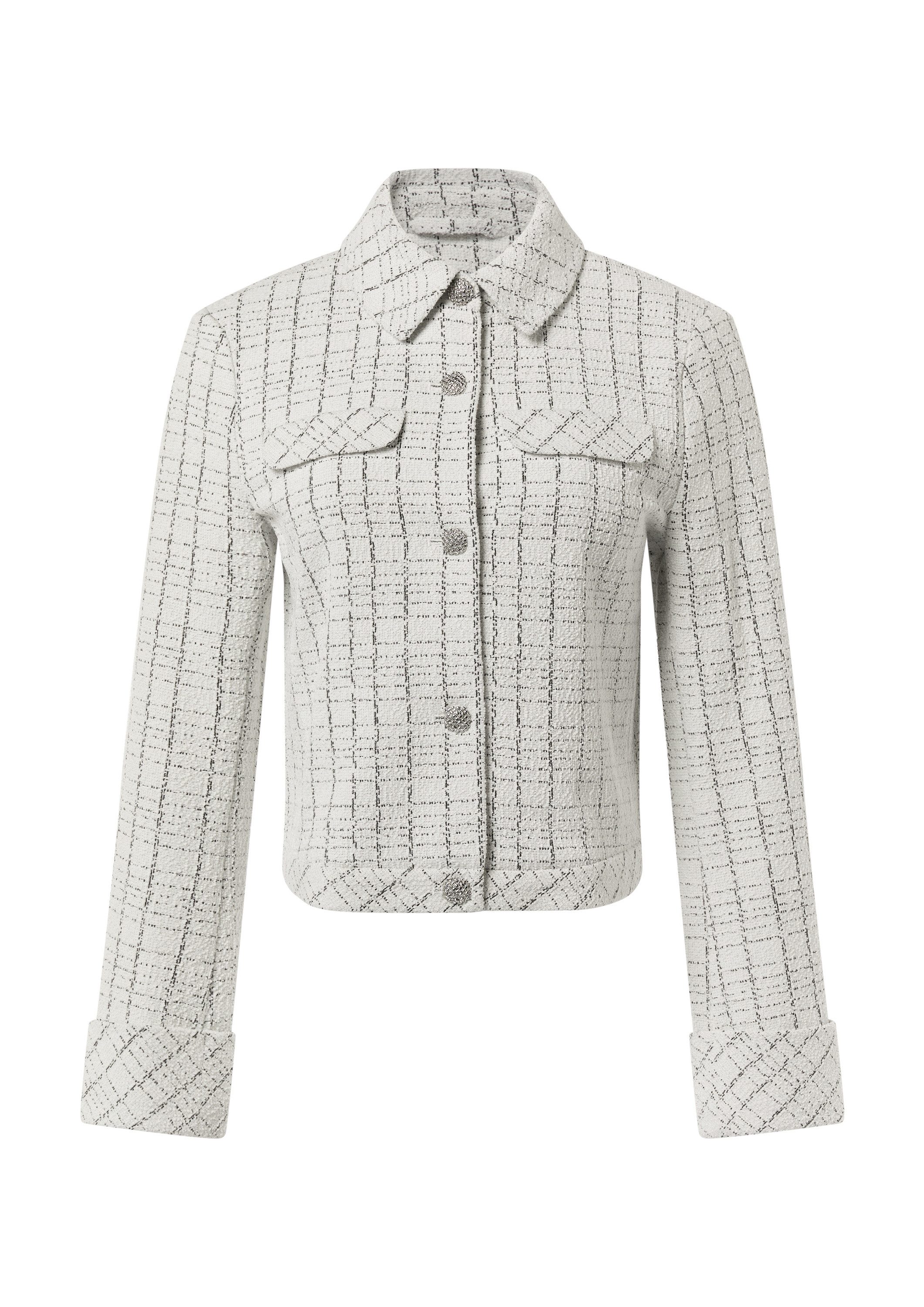 comma Jackenblazer Indoor-Jacke Bouclé-Jerseyjacke mit Metallic-Garn