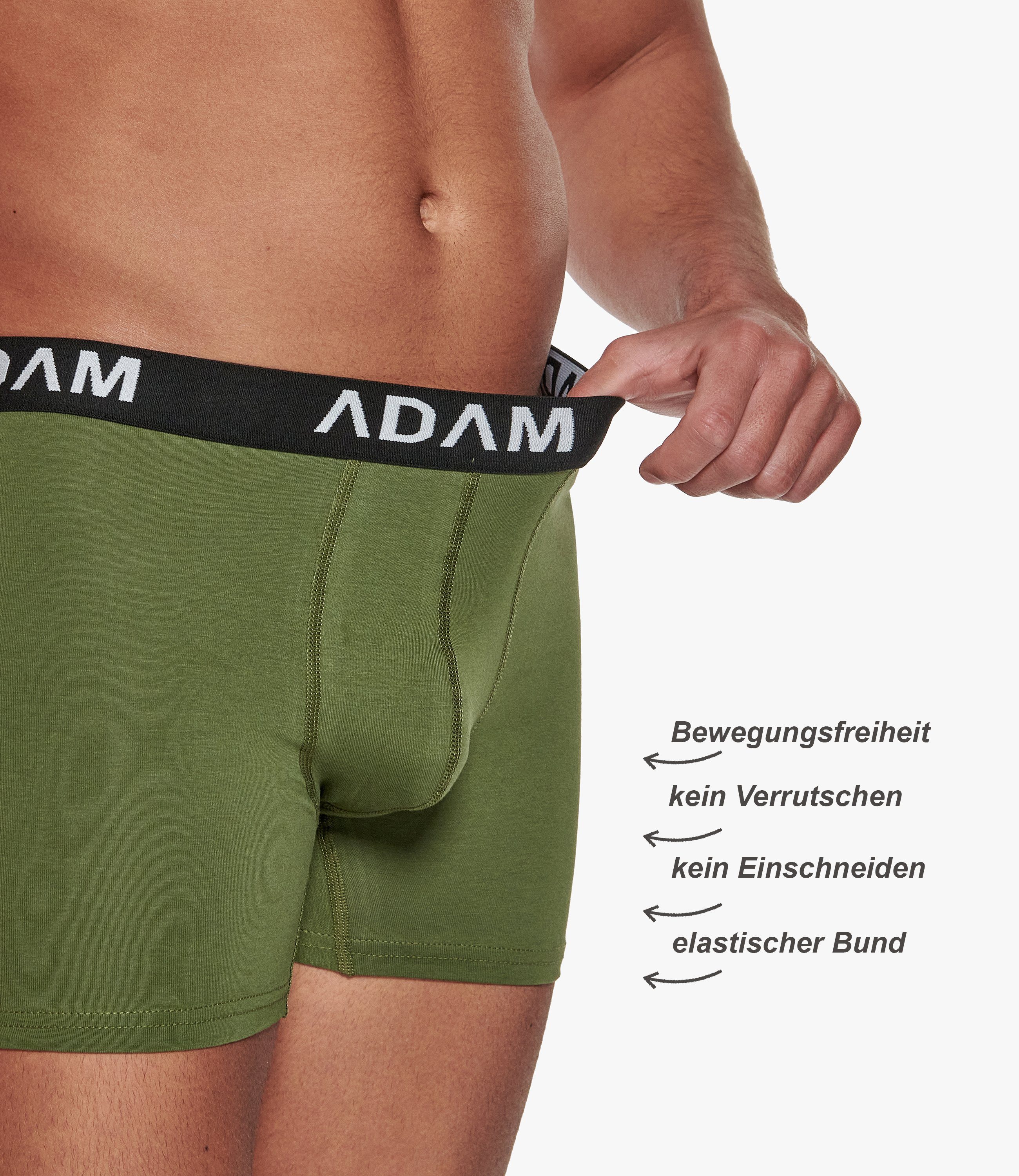 ADAM JEANS Boxershorts Herren Boxershorts aus extra weicher 100% Baumwolle Trunks Men Boxer-1 (6-St., 2er Set, 6er Set, 8er Set, 10er Set, 12er Set) Boxershorts – Bild 5 von 5