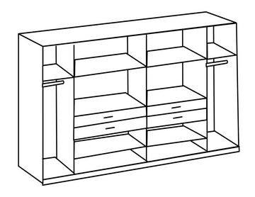 freiraum Kleiderschrank Denver (B/H/T: 270x208x58 cm) in Plankeneiche-Nachbildung mit 4 Schubladen und 10 Türen