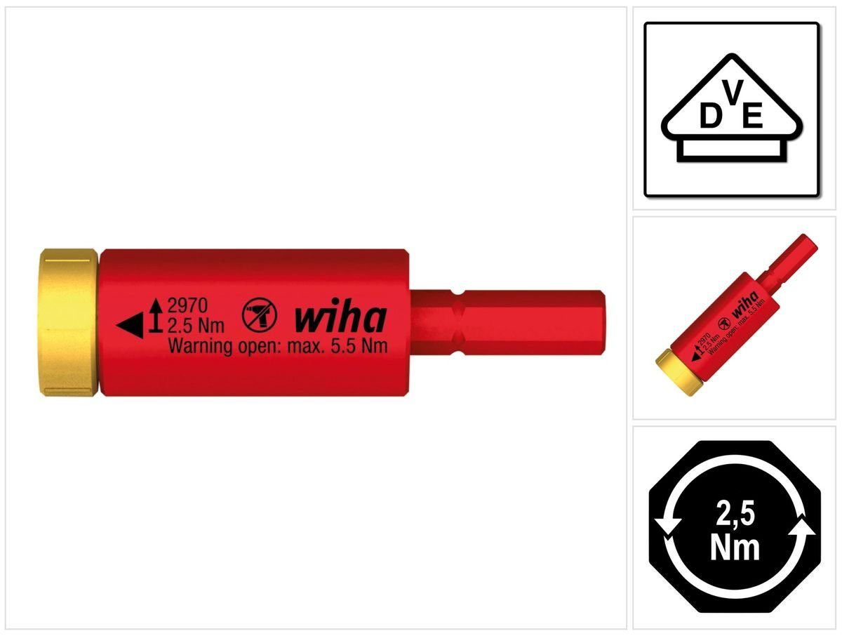 2,5 für Schraubendreher Wiha Easy slimBits (41343) Drehmoment Wiha Torque Adapter Nm