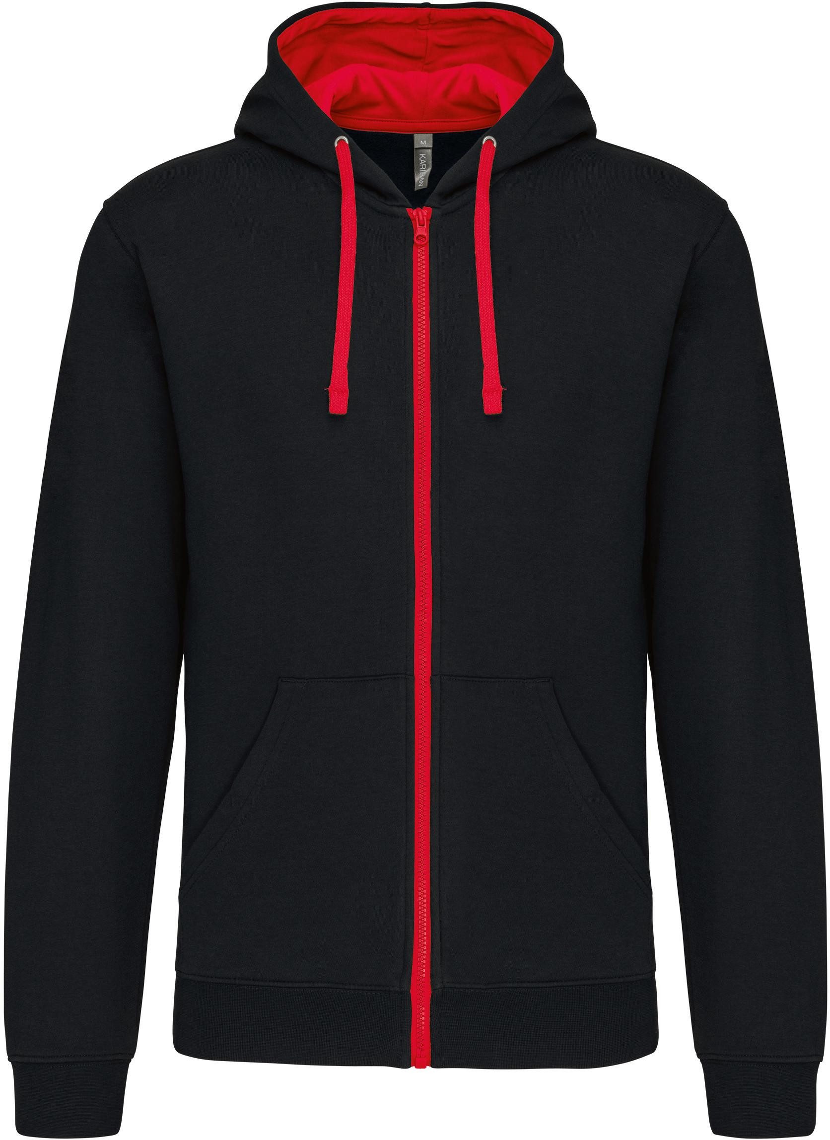Kariban Kapuzensweatjacke HERREN-KAPUZENSWEATSHIRT BICOLOR mit Reißverschlu günstig online kaufen