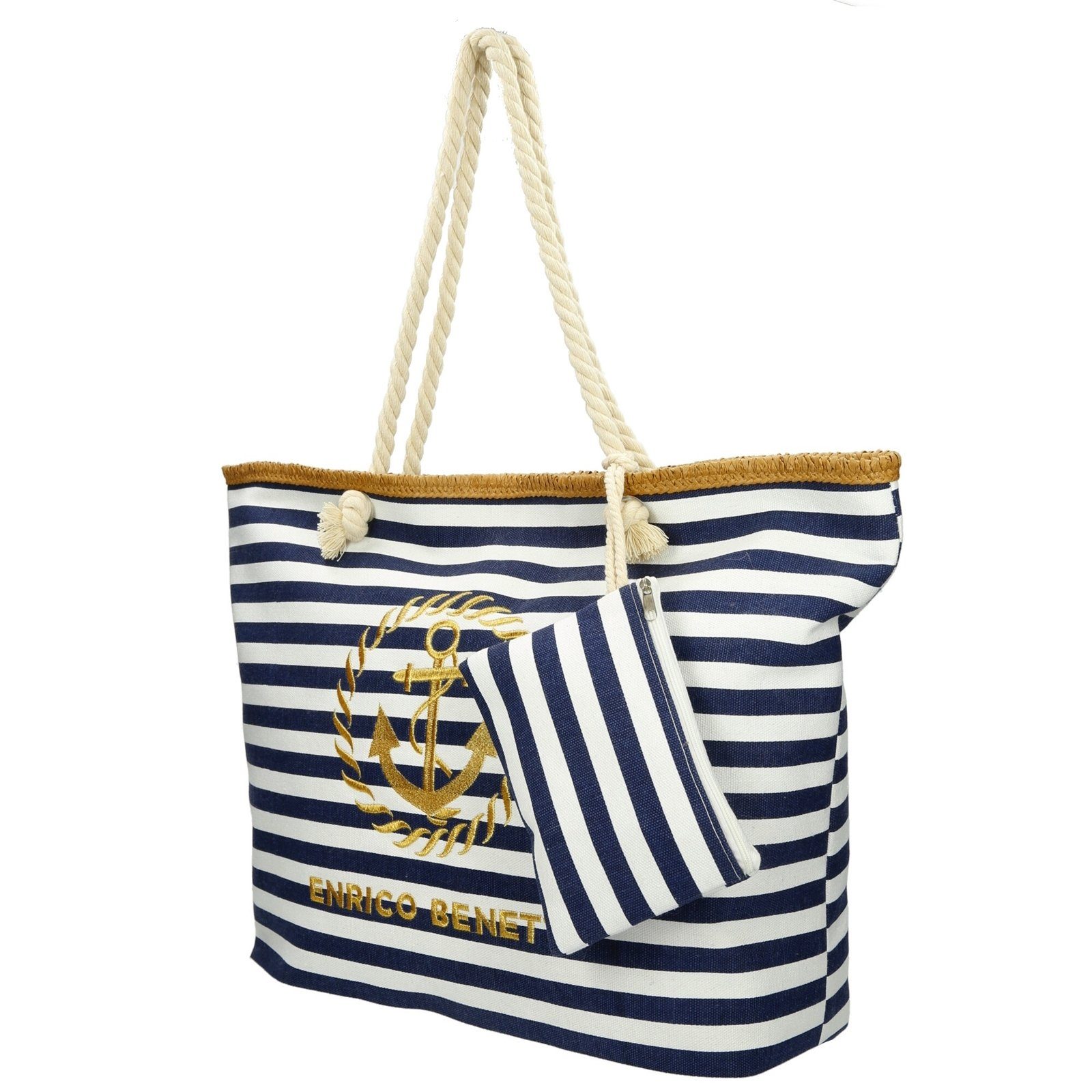 Maritime HTI-Living Strandtasche Shoppingtasche Blau Shopper
