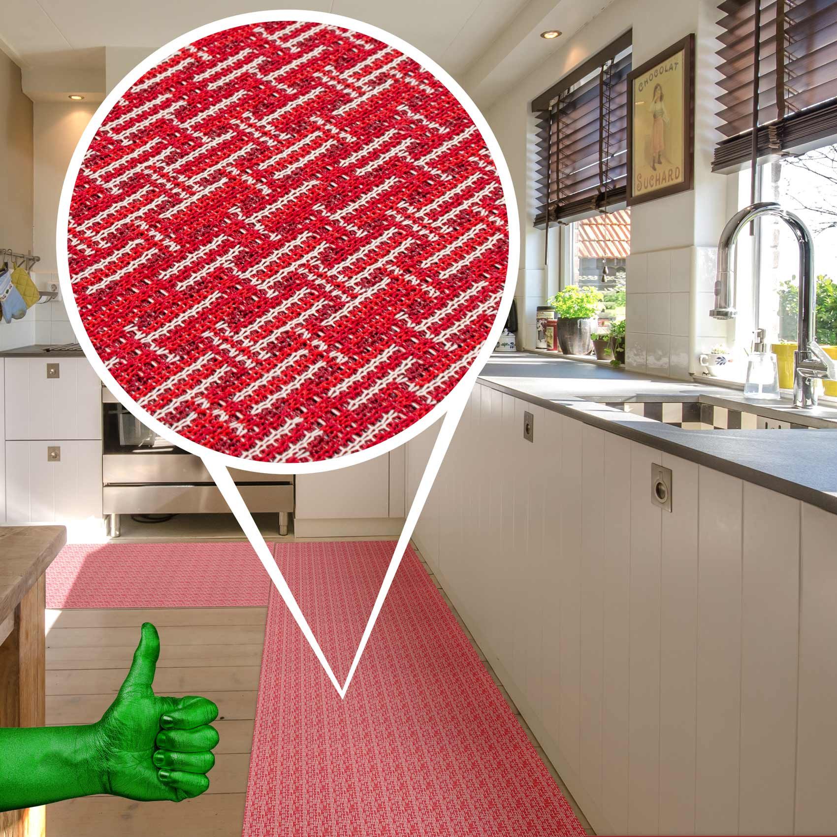 ANRO Küchenläufer ITACA Hochwertig Küchenteppich Teppich Textil, Eckig, Höhe: 3 mm, Velour