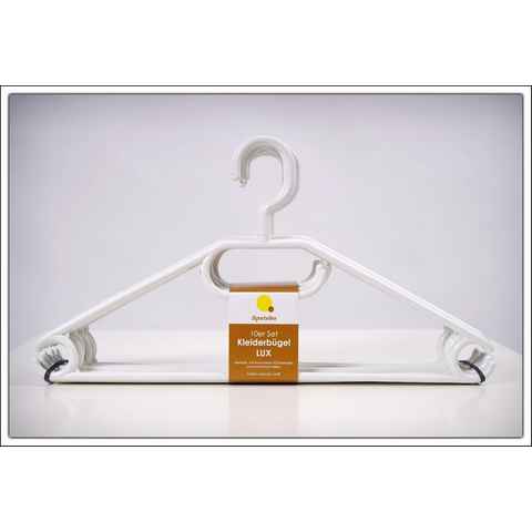Spetebo Kleiderbügel Kunststoff Kleiderbügel mit Hosenstange - 10 Stück / weiß, (Set, 10-tlg), Garderoben Bügel für Jacken und Hemden
