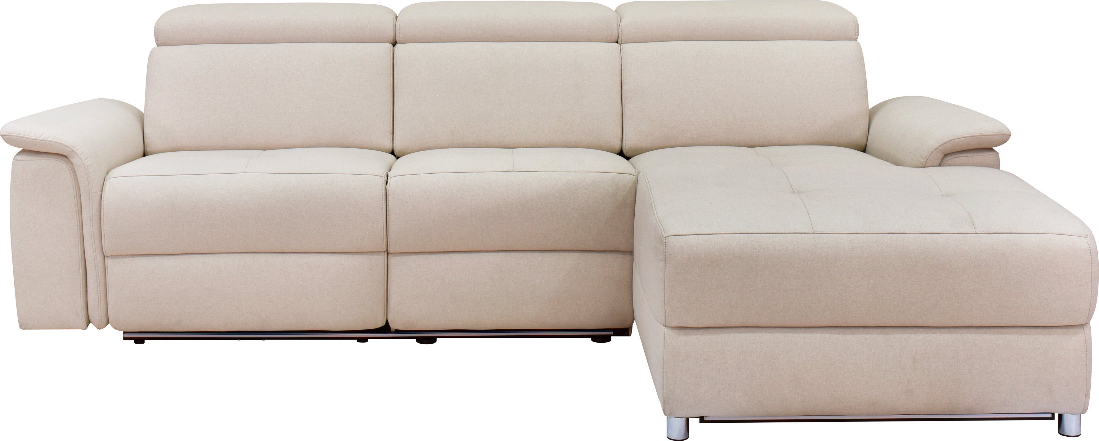 OTTO home Ecksofa Pareli, L-Form, 259cm,m. Recamiere, Echtleder, Kunstleder, Webstoff, man. o. elektr. Relaxfunktion, USB/Kopfteilverstellg u. LED