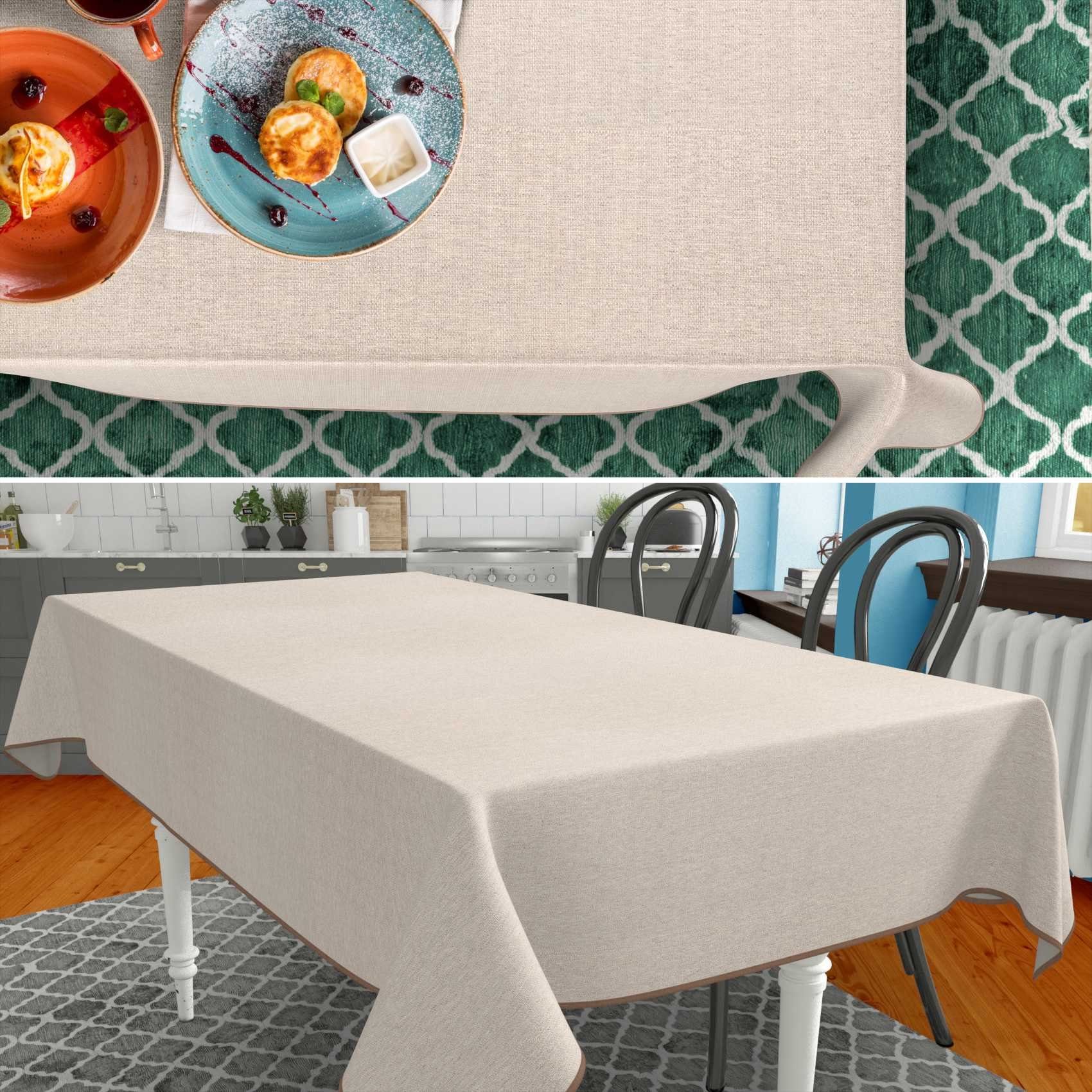 ANRO Tischdecke aus Stoff UNI Farben wasserabweisend Tischtuch Tischwäsche günstig online kaufen