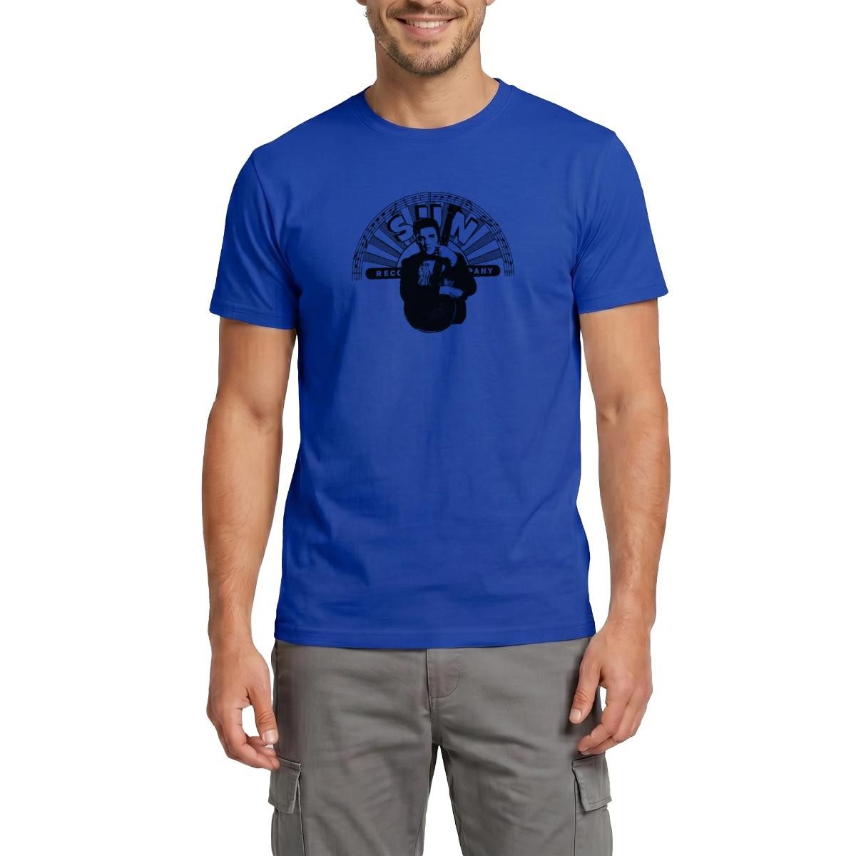 Spreadshirt T-Shirt Elvis Presley Elvis Mit Gitarre & Sun Records Logo Männer T-Shirt (1-tlg)