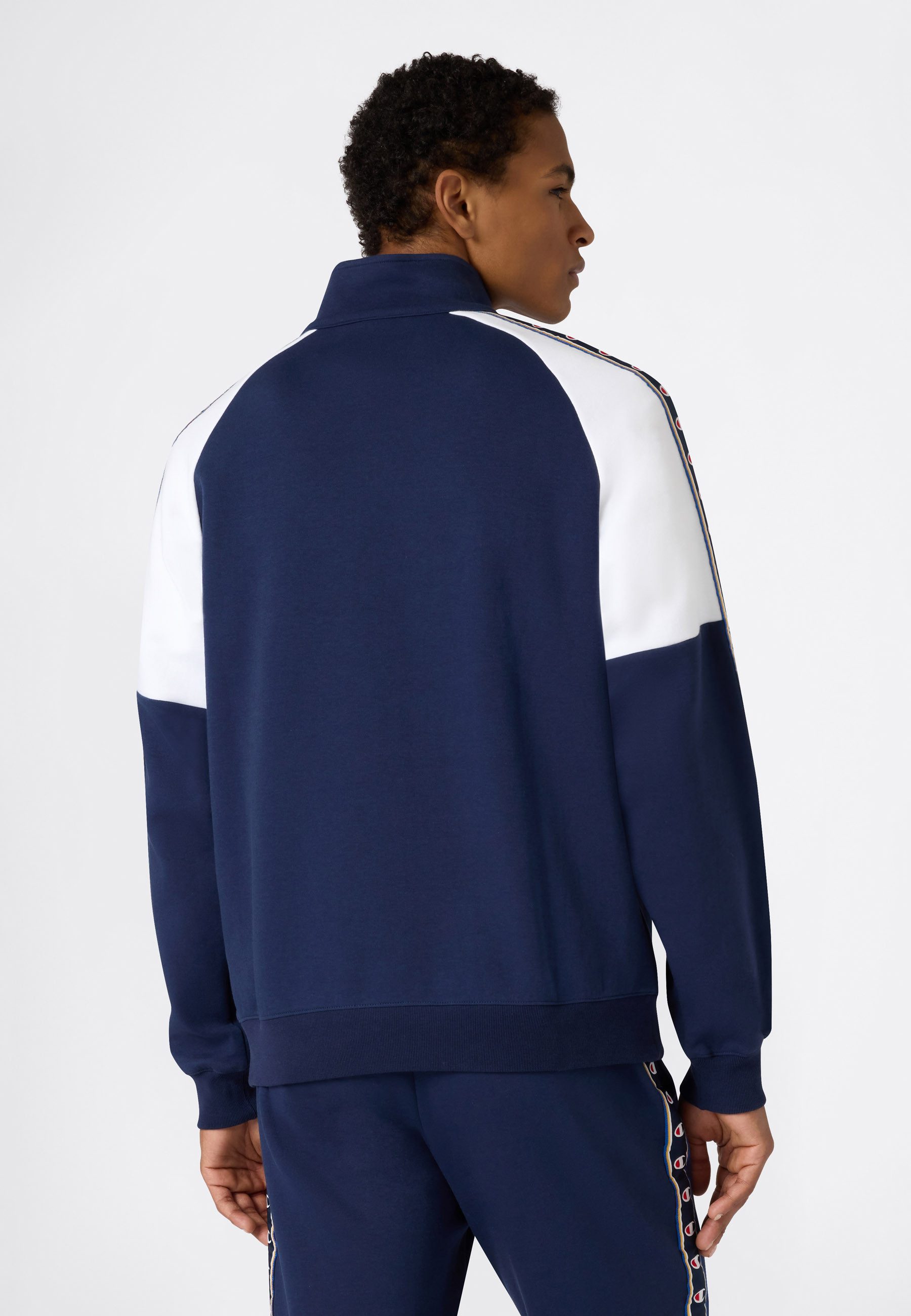 Champion Sweatshirt Sports-inspired Interlock Half Zip Sweatshirt with Tape detailing mit Reißverschluss, aus Baumwolle und Polyester, komfortabler Schnitt