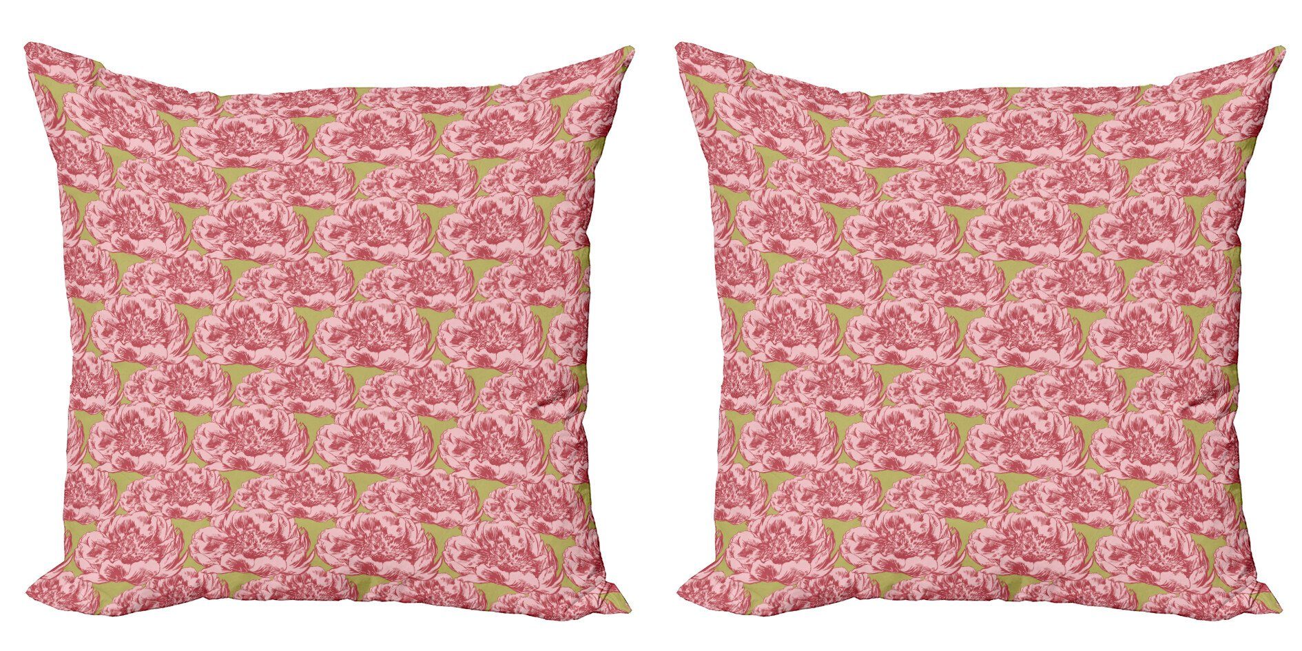 Kissenbezüge Modern Accent Doppelseitiger Digitaldruck, Abakuhaus (2 Stück), Frühling Vintage Hunde-Rose Blooming