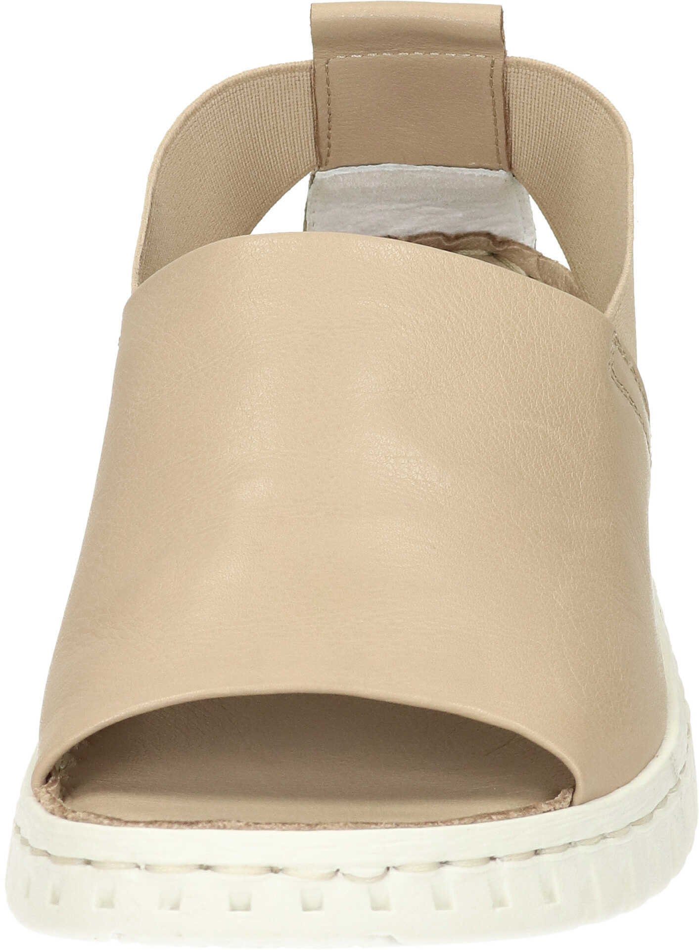 aus Keilsandalette Sandalen Manitu echtem beige Leder