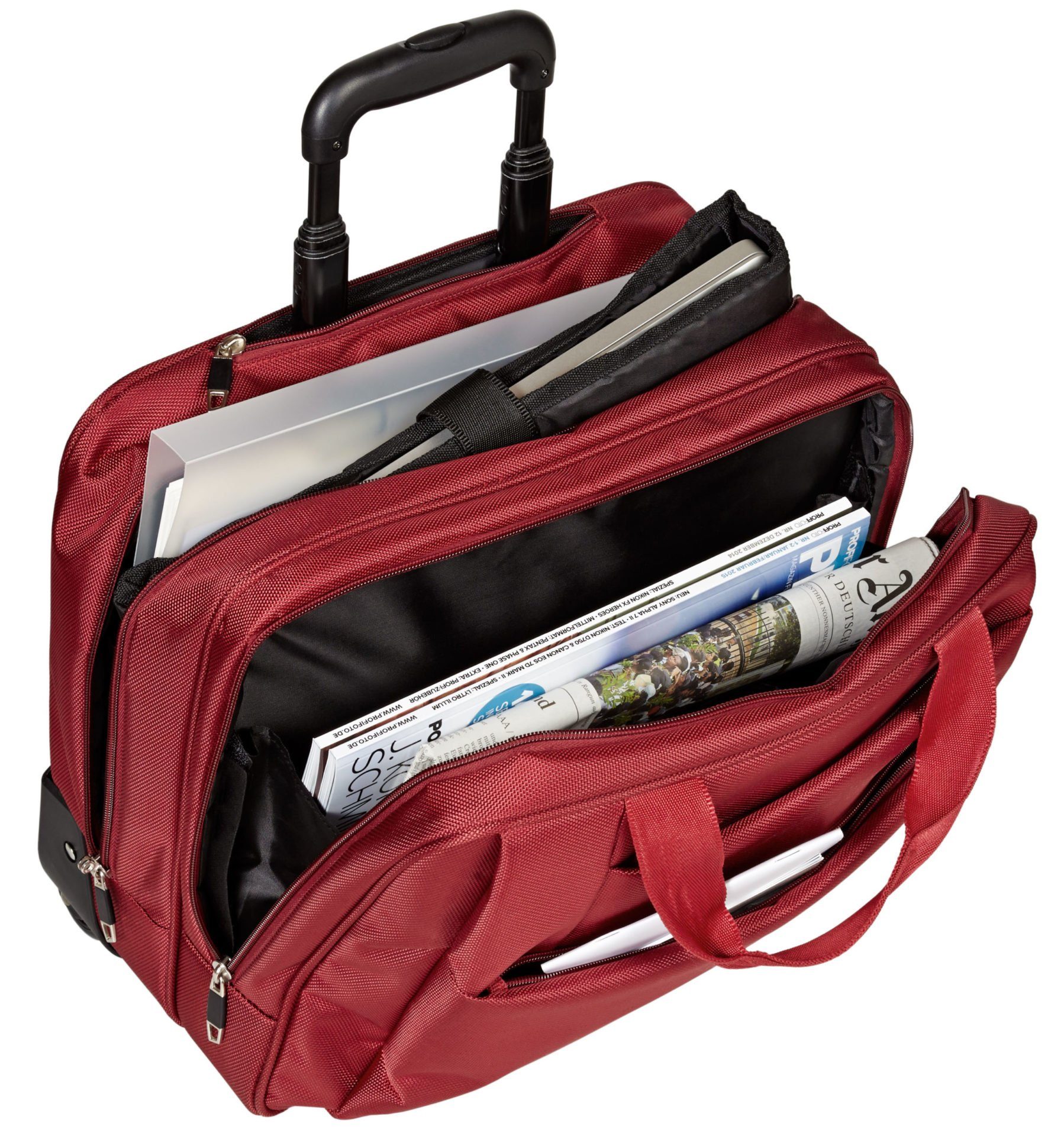 Dermata Business-Trolley mit separater Laptoptasche 17" - 44,5 x 37 x 21 cm rot