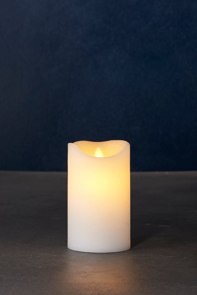 LED-Kerze Sara Exclusive flackernde Flamme 7,5cm Durchmesser weiss