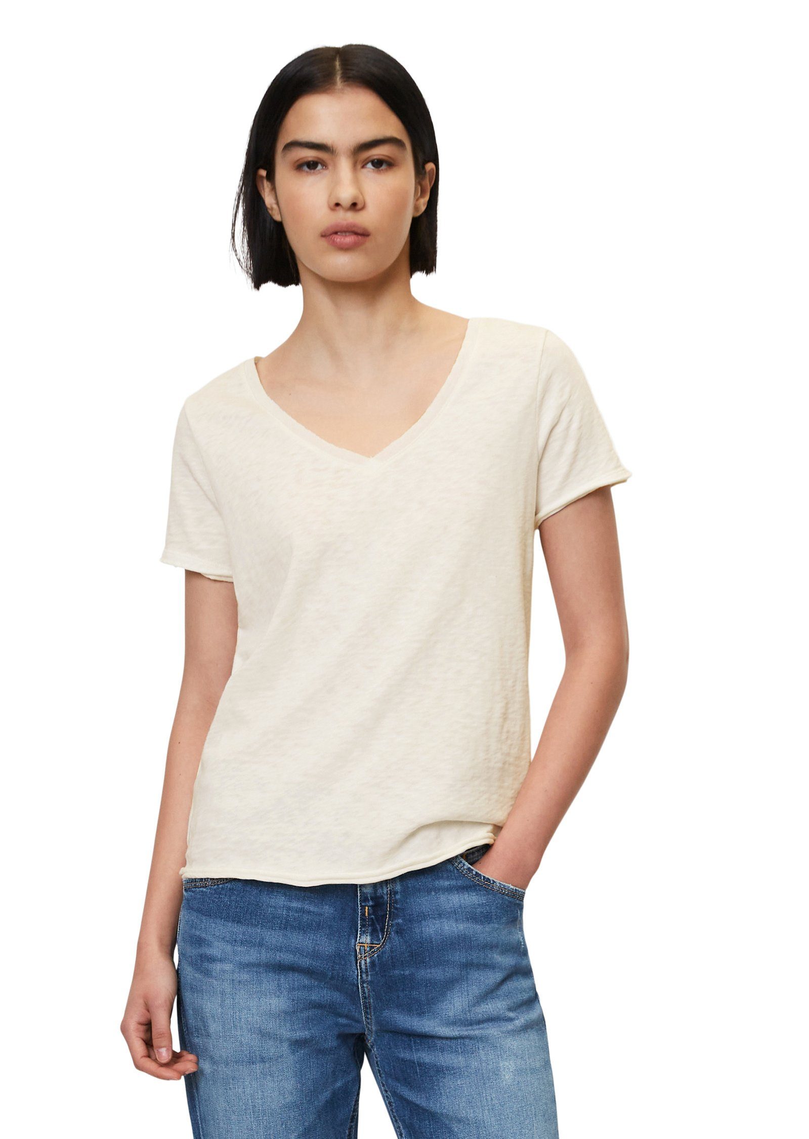 Marc O'Polo DENIM T-Shirt weiß Organic-Slub-Cotton