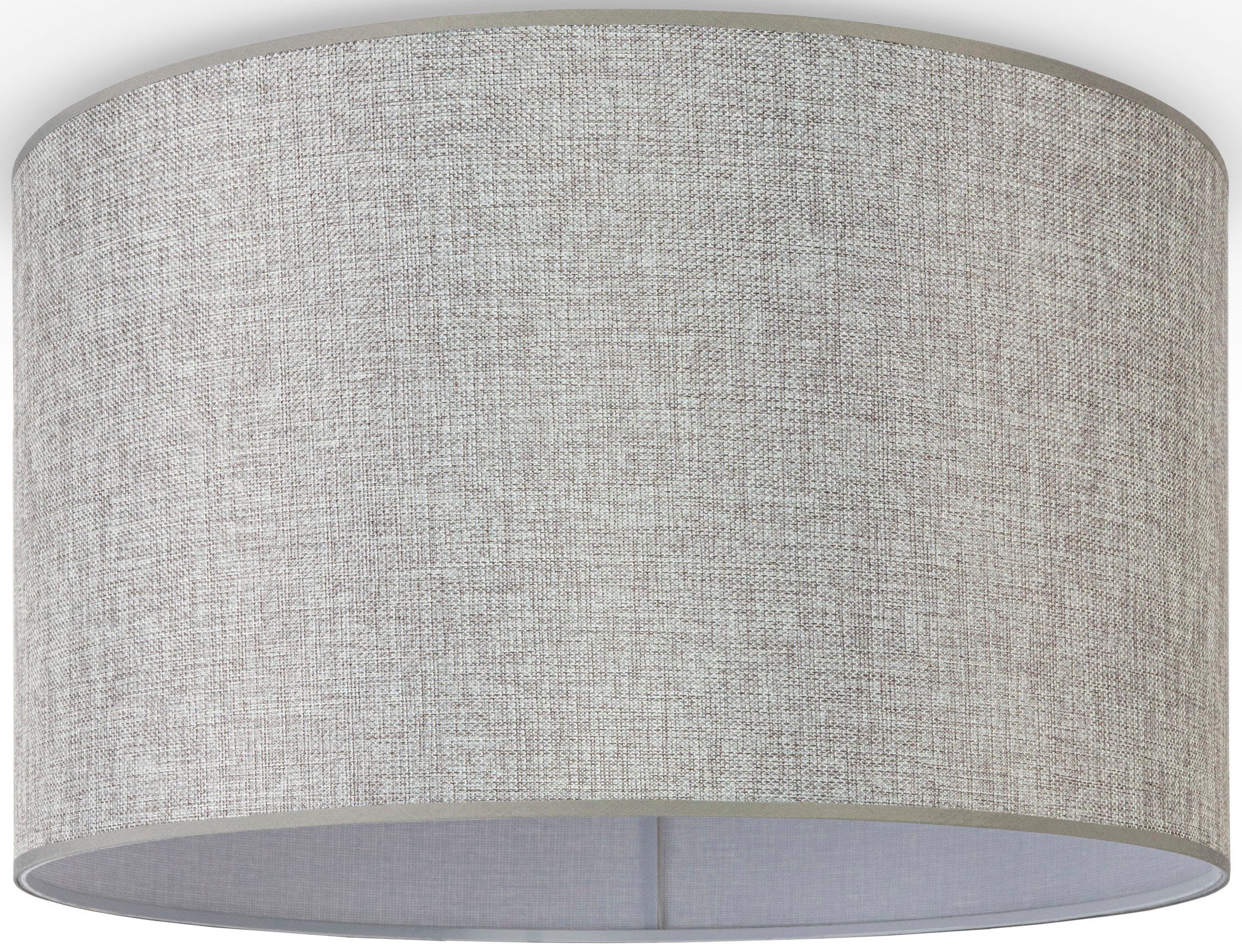 Leinen Deckenleuchte UNI Stoffschirm Paco HUGO Esszimmer Einfarbig grau Deckenleuchte CANVAS ohne Home Leuchtmittel, COLOR, Skandinavisch
