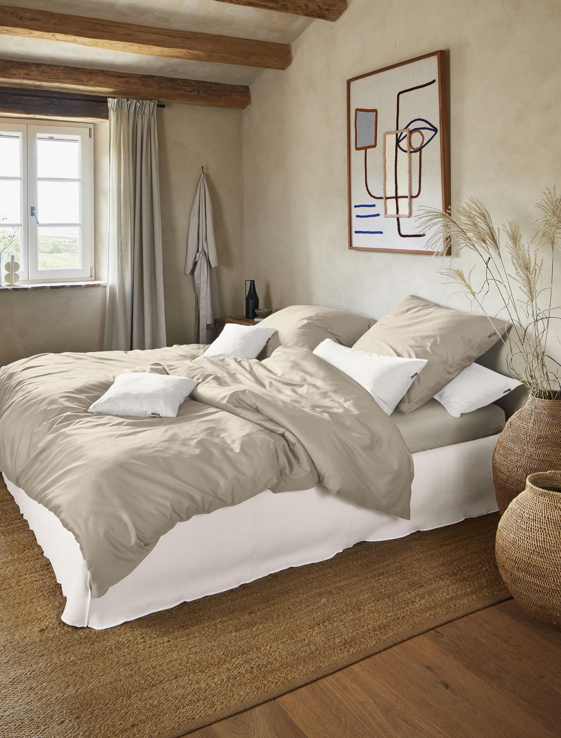 Irisette Bettwäsche Premium Satin Bettwäsche Paris, Mako-Satin, 2 teilig, hochwertige Uni Premium Bettwäsche mit Reißverschluss, 100% Baumwolle