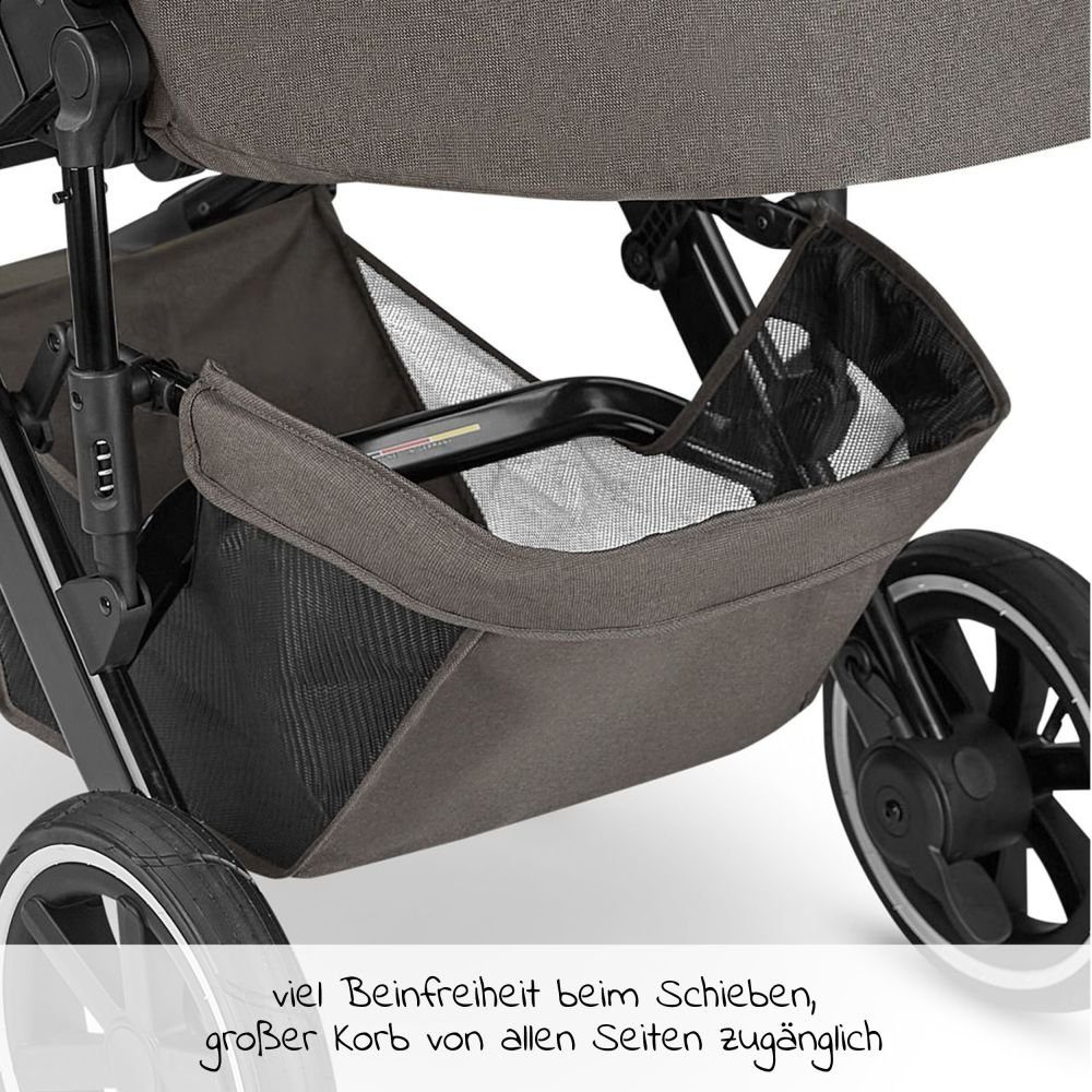 Babywanne, Herb, Diamond Edition - Wickeltasche, Buggy - Kinderwagen (8-tlg), - 4 mit Kombi-Kinderwagen ABC 2in1 Set Regenschutz Sportsitz, Salsa Air Design