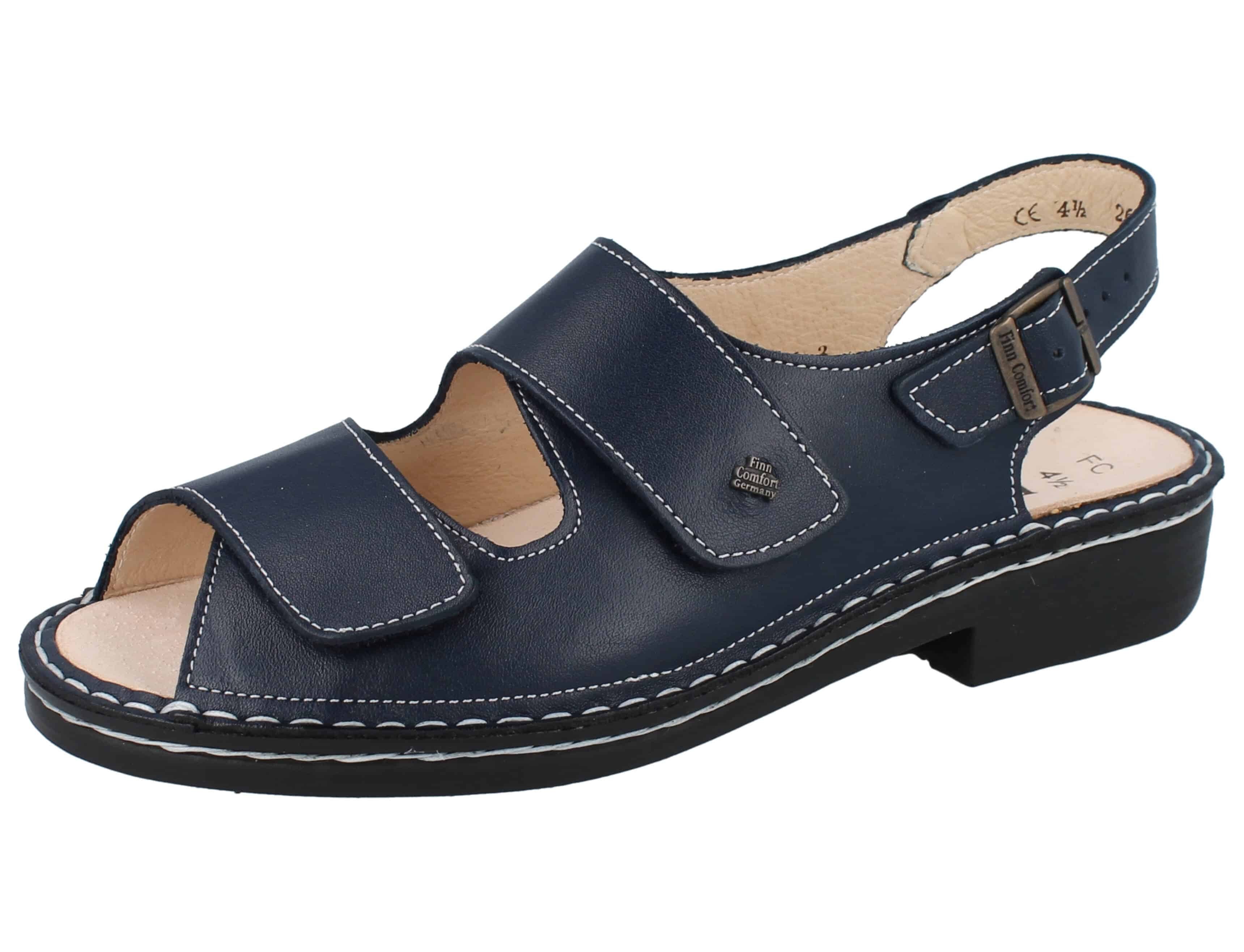Finn Comfort FINN COMFORT Tahiti Damen Sandale blau Glattleder - Größe: UK 6 Sandale Wechselfußbett
