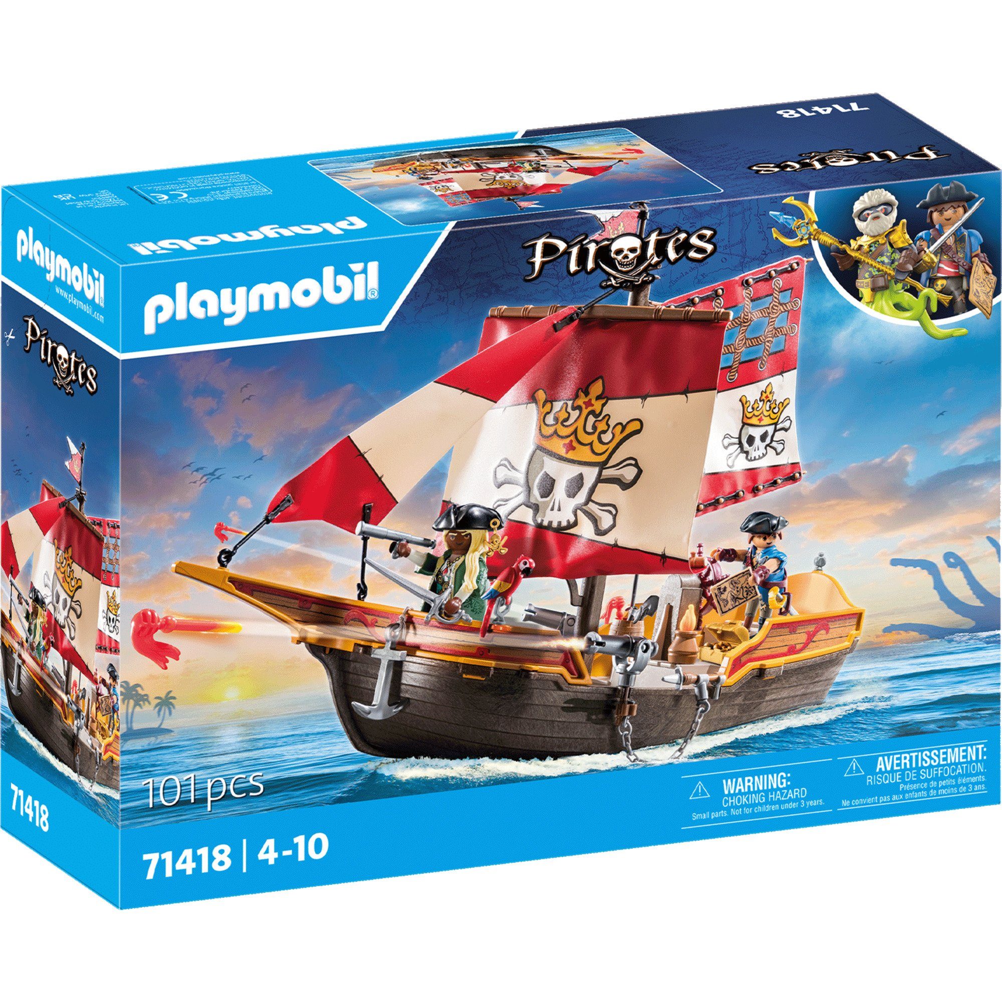 Playmobil® PLAYMOBIL Pirates Kleines Piratenschiff, Konstruktions-Spielset