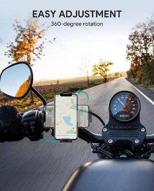 AUKEY Handyhalterung Fahrrad Halterung Motorrad Bike Smartphone-Halterung, (bis 6,50 Zoll, rutschfest, 360° drehbar)