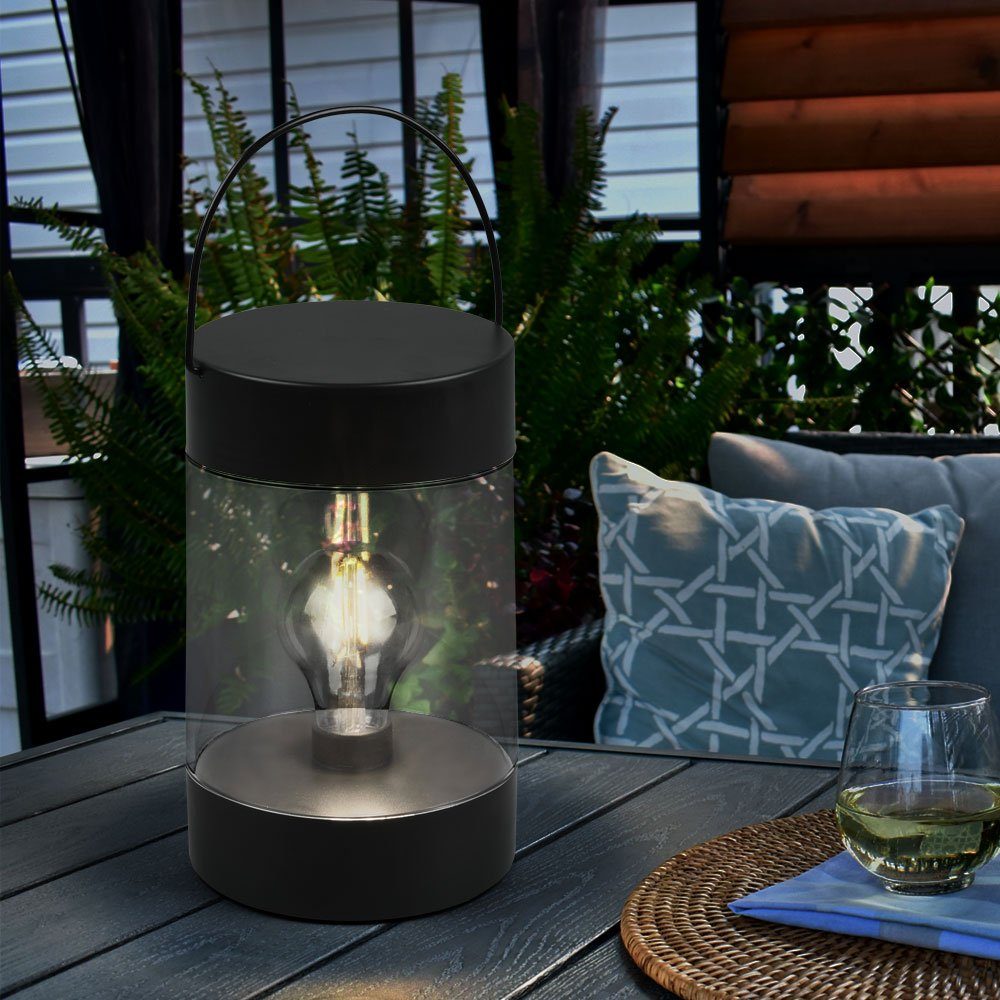 fest Außenlampe Warmweiß, Terrasse Tischlampe LED LED-Leuchtmittel LED Tischleuchte Akku Timer etc-shop Außen-Tischleuchte, verbaut, warmweiß