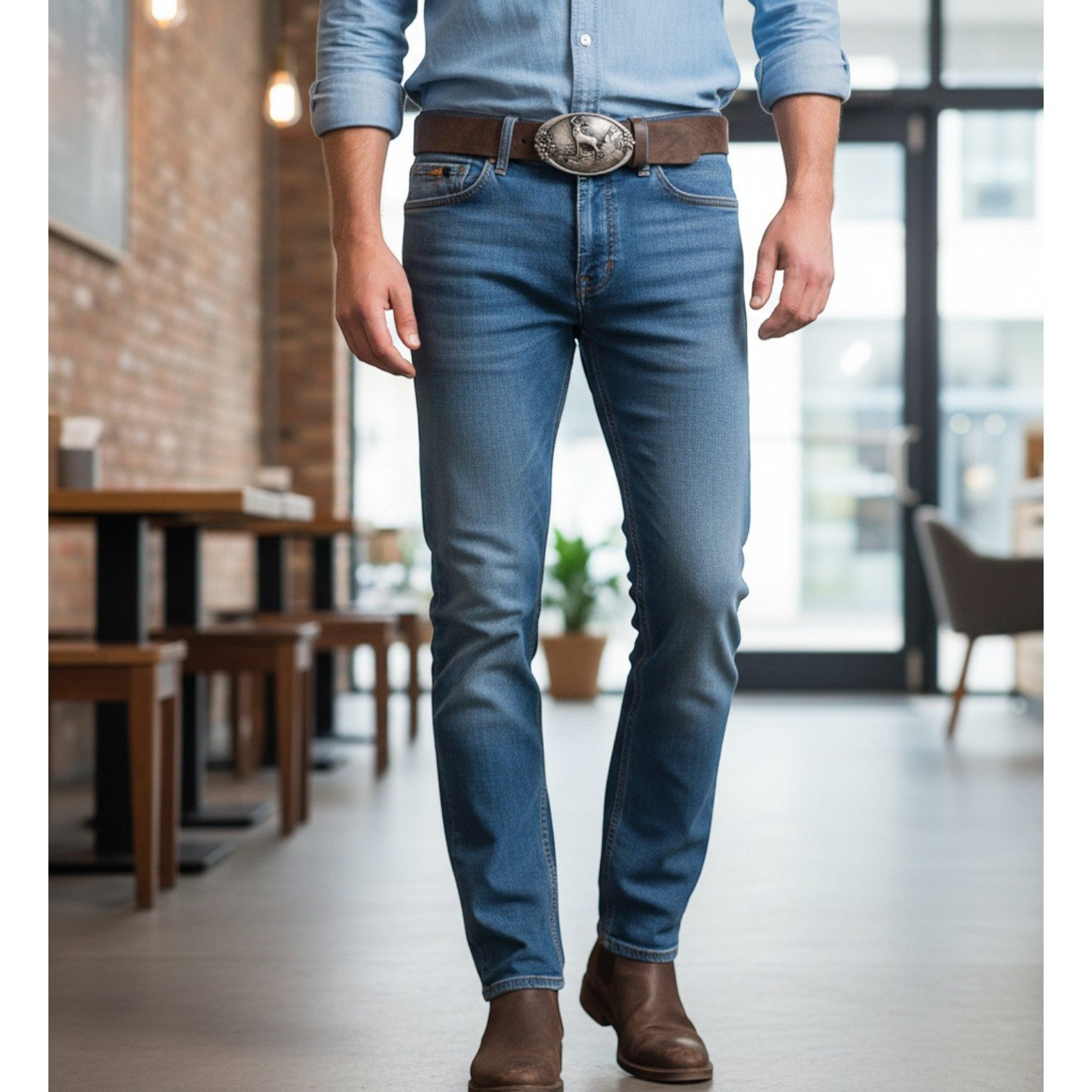 FRONHOFER Ledergürtel Herren Trachten breit (1-St) Hirsch-Schnalle, für Lederhose