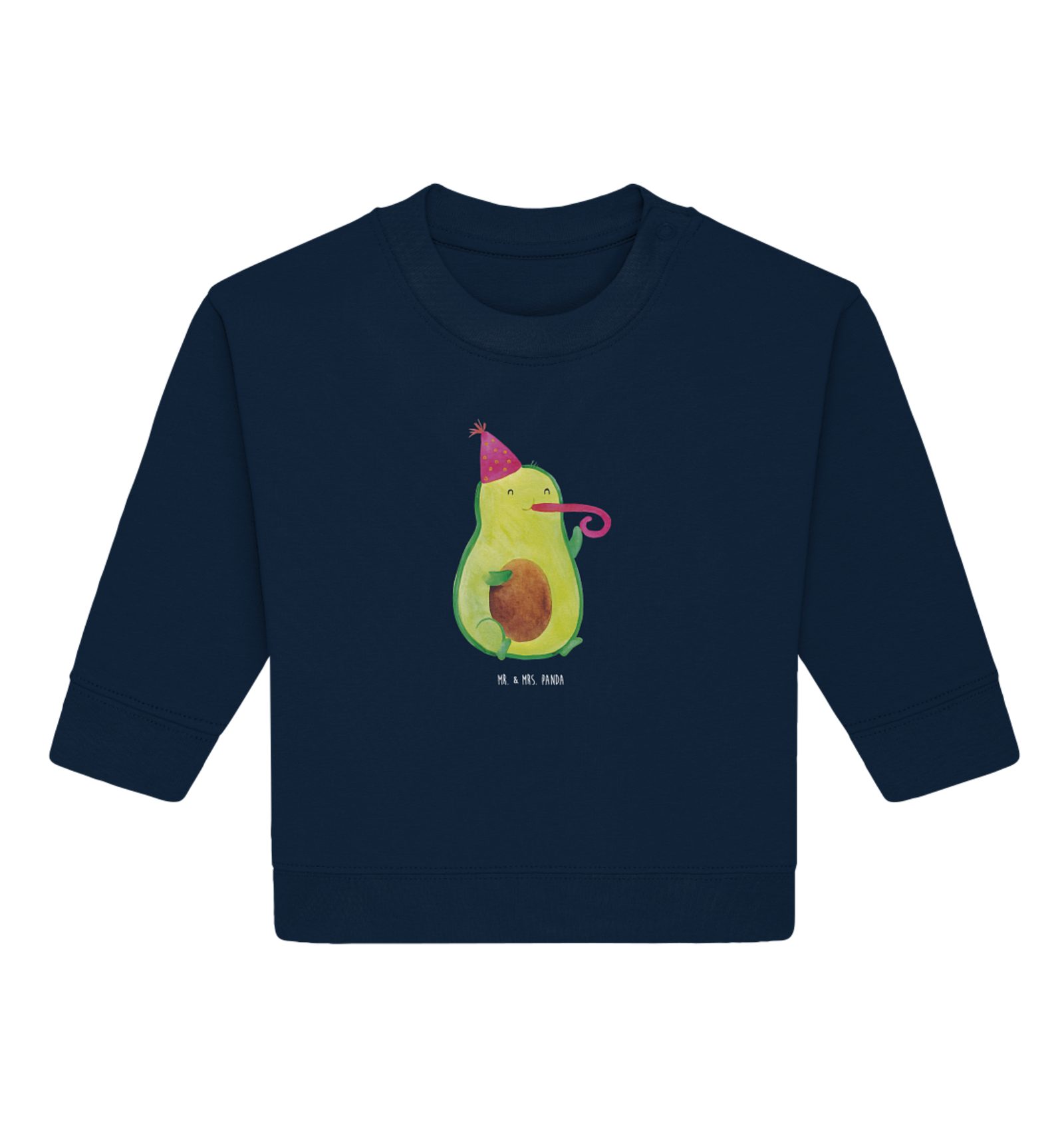Longpullover Avocado Feier 24. - 36. Monat - French Navy - Geschenk, Gesund, Fete