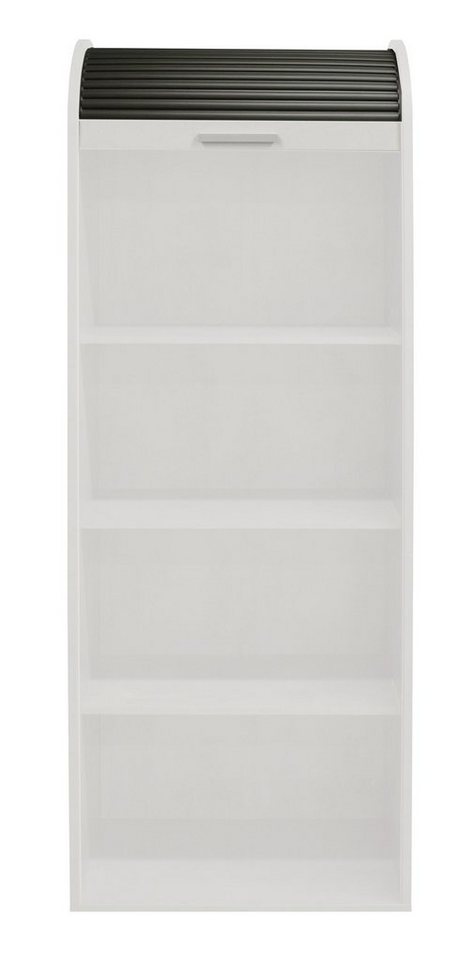möbelando Jalousieschrank Jalousieschrank (BxHxT: 69x192x44 cm) in weiß  matt lack / graphit mit 2 Einlegeböden