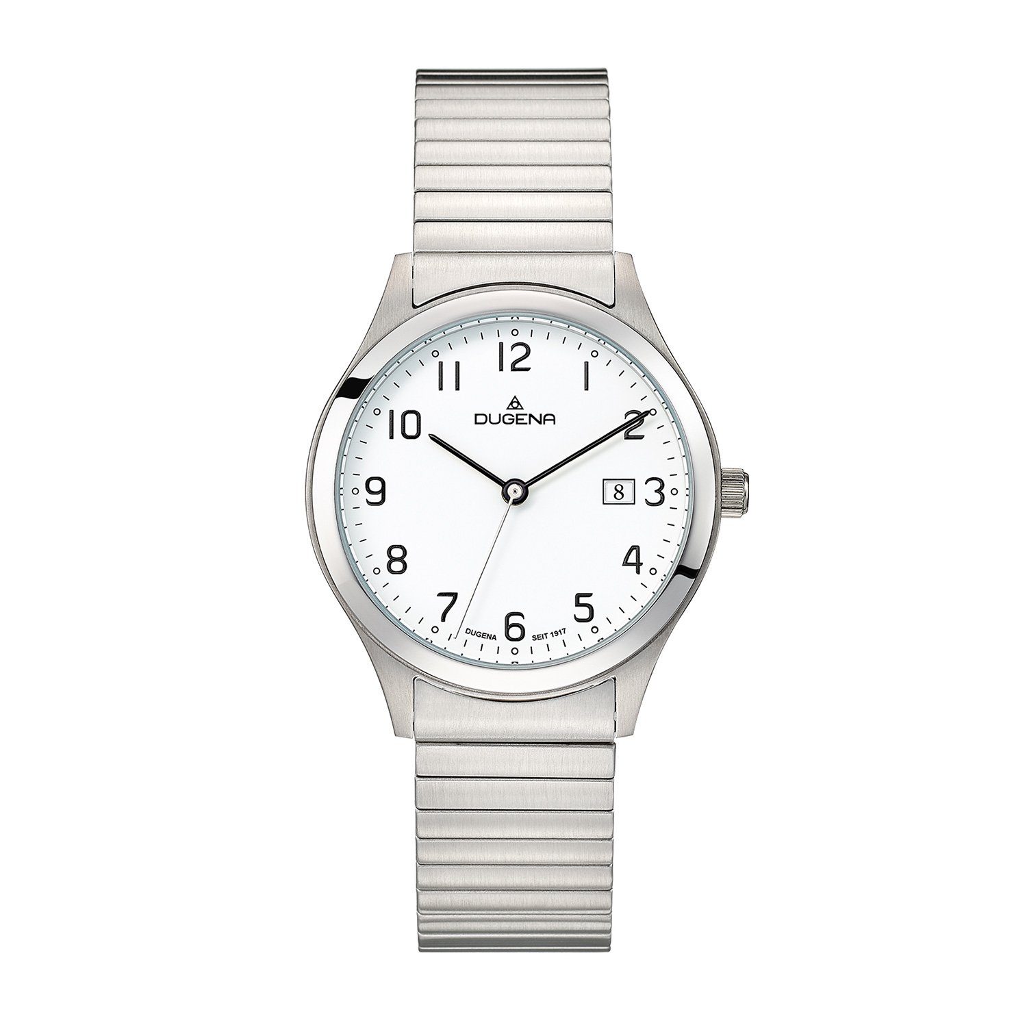 Dugena Quarzuhr Herren-Armbanduhr Bari, Quarz, Edelstahlgehäuse, Mineralglas, 5 bar
