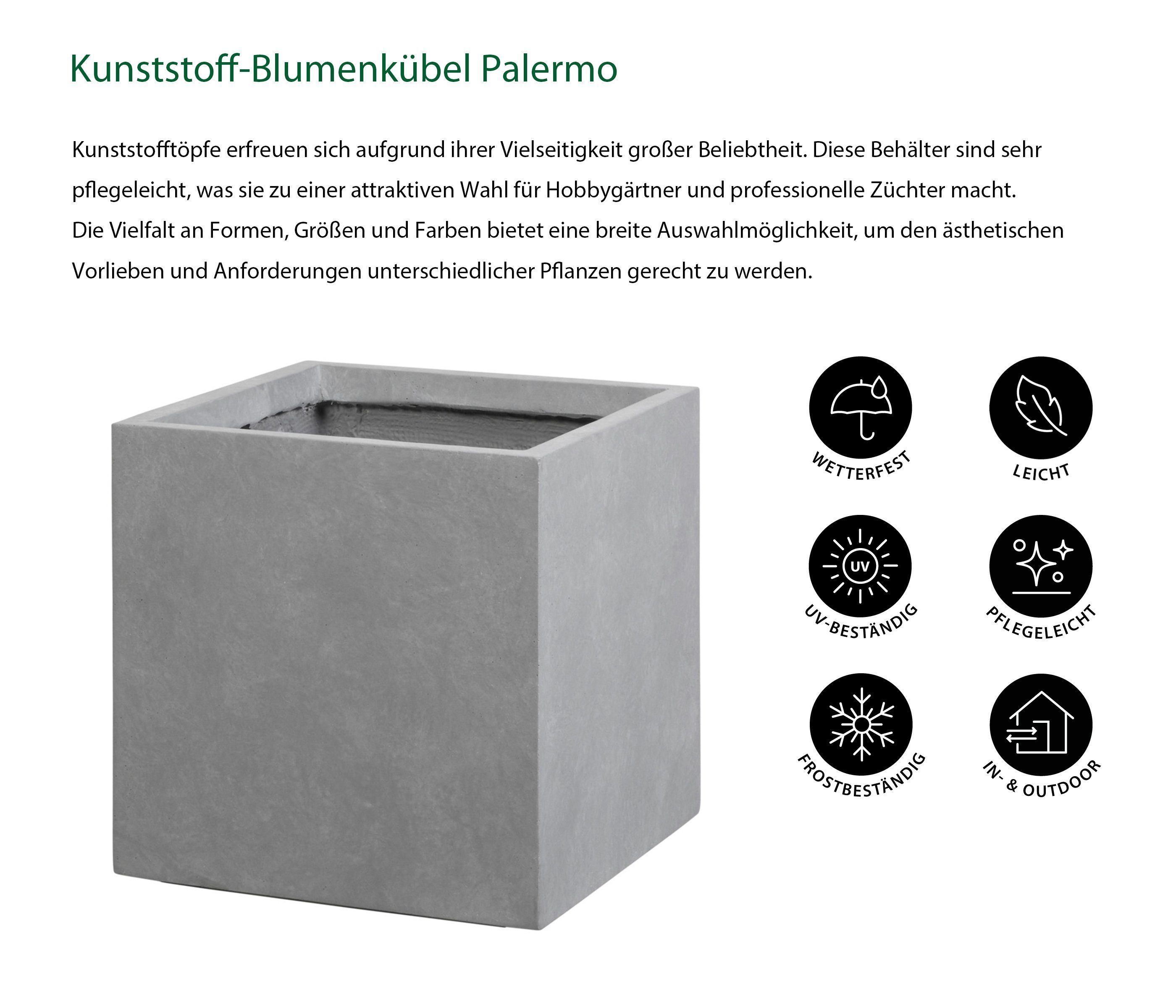 Dehner Blumentopf Blumenkübel Palermo, Naturstein-Optik, Kunststoff, günstig online kaufen
