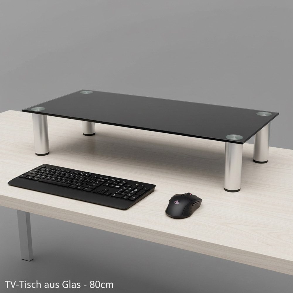 Mucola TV-Rack Monitorerhöhung Schreibtischaufsatz Monitorständer TV Glasaufsatz (Stück, 1 St., Monitorerhöhung), Robust und stabil