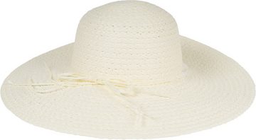 styleBREAKER Sonnenhut (1-St) Papierstroh Sonnenhut Perlen Hutband