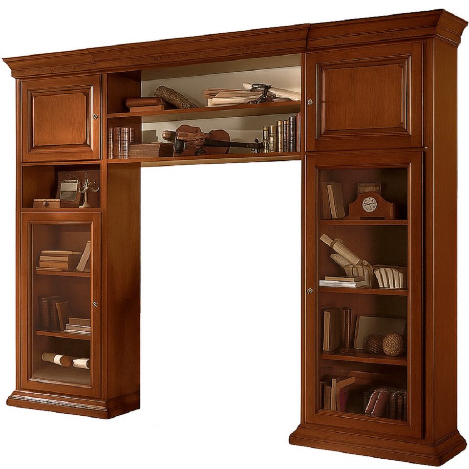 Xlmoebel Bücherregal Italienisches Bücherregal in Braun mit elegantem Design und Stauraum, Bücherregal 1-tlg., Hergestellt in Italy